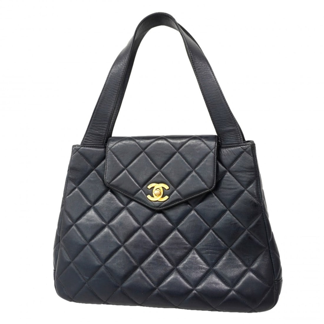 Chanel Matelassé Lambskin Handbag, Black, Women's: --- Catalog ---Category: SizeSize (HxWxD): 22cm x 29cm x 8cm / 8.66'' x 11.41'' x 3.14''Category: DesignType: HandbagColor: BlackGender: WomenMaterial: Leather Hardware Color: GoldLeather/Fur Type: La