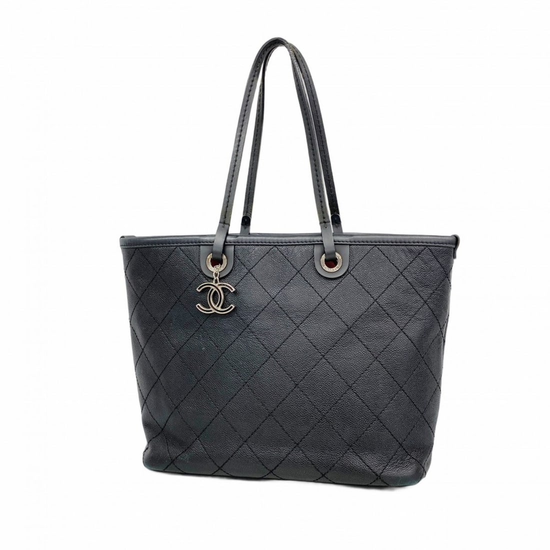 Chanel tote bag, caviar leather, black, women's.: --- Catalog ---Category: SizeSize (HxWxD): 29cm x 35cm x 15cm / 11.41'' x 13.77'' x 5.9''Category: DesignType: Tote bagColor: BlackGender: WomenMaterial: Grained Calfskin Hardware Color: SilverCategor