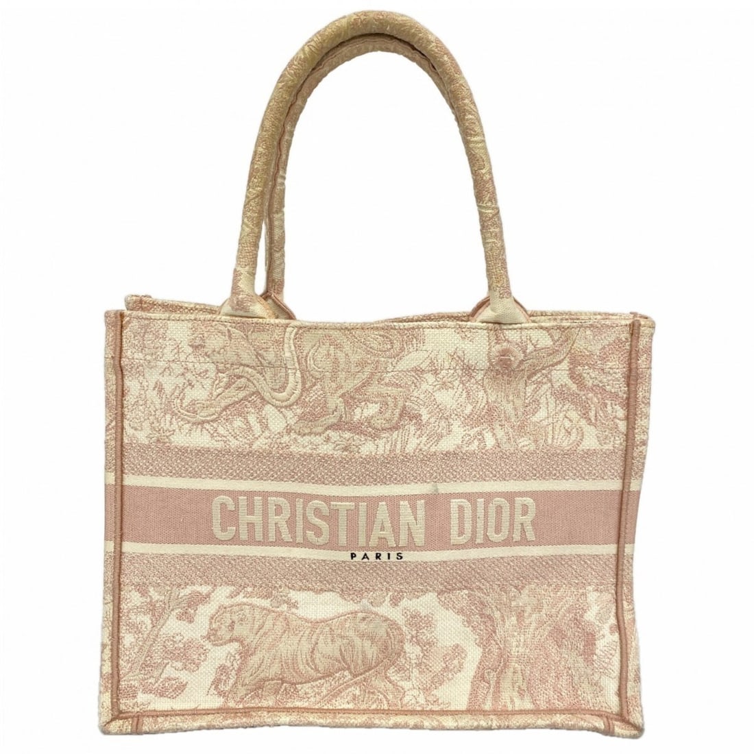 Christian Dior Book Tote Bag, Canvas, Pink & White, Women's: --- Catalog ---Category: SizeSize (HxWxD): 27cm x 35cm x 17cm / 10.62'' x 13.77'' x 6.69''Category: DesignType: Tote bagColor: Pink, WhiteGender: WomenMaterial: Canvas Category: GeneralBrand: Christia