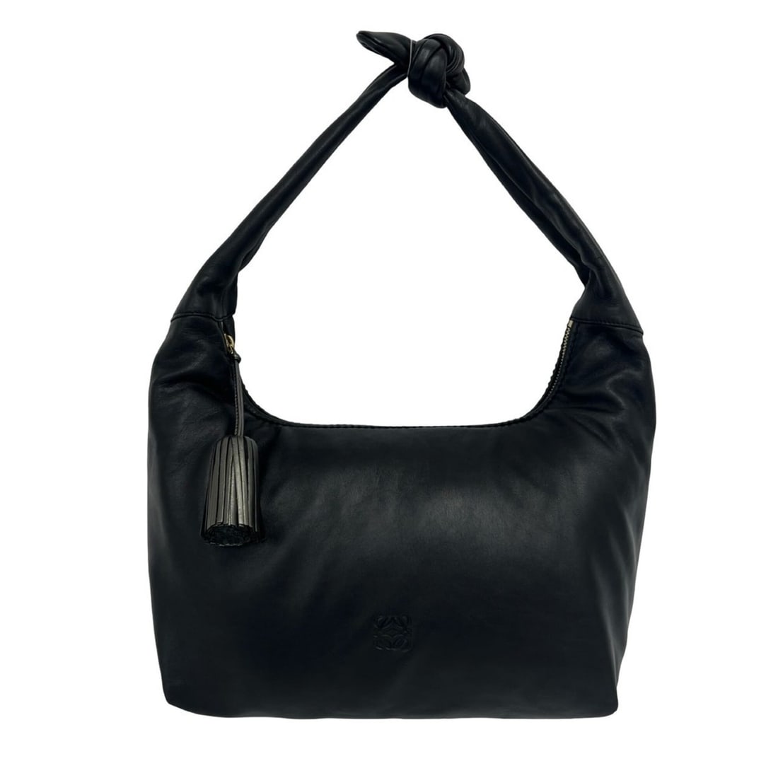 LOEWE Anagram Logo Leather Tassel Semi-One Shoulder Bag Mini Tote Black 51314: --- Catalog ---Category: SizeSize (HxWxD): 20cm x 29.5cm x 15cm / 7.87'' x 11.61'' x 5.9''Category: DesignType: Shoulder bag, Tote bagColor: BlackGender: WomenMaterial: Leather Category: GeneralBrand: