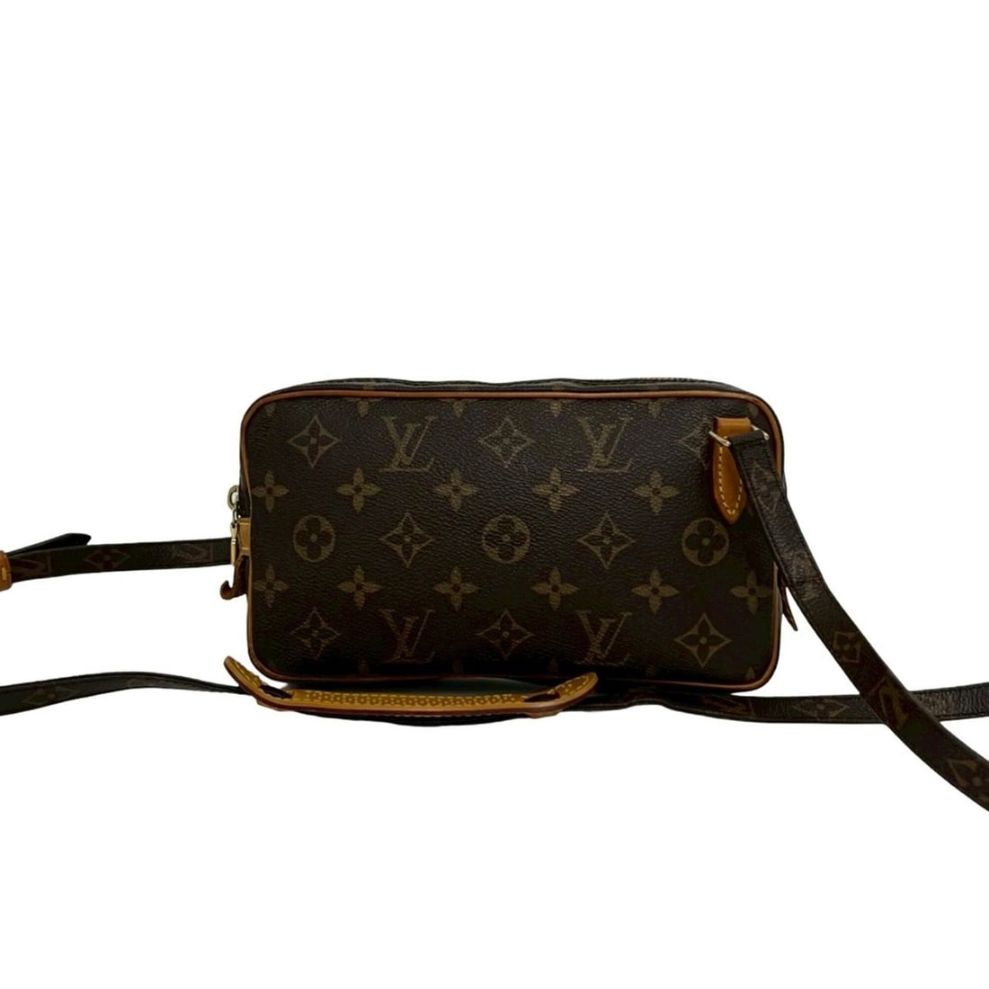 LOUIS VUITTON Louis Vuitton Pochette Marly Bandoulière Monogram Leather Genuine Shoulder Bag Brown (1 of 9)