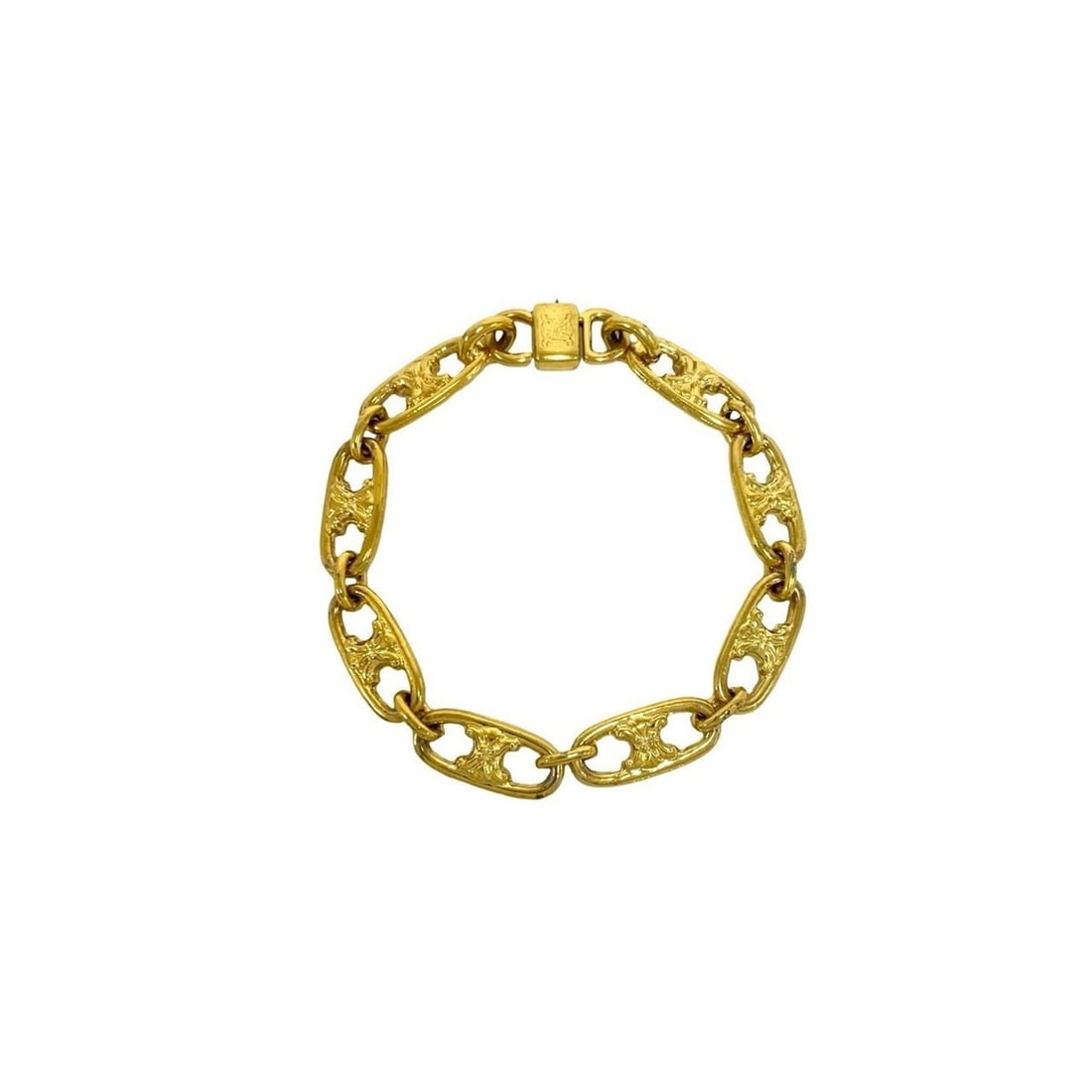 CELINE Vintage Triomphe Logo GP Chain Bracelet, Gold, Item No. 12760 (1 of 6)