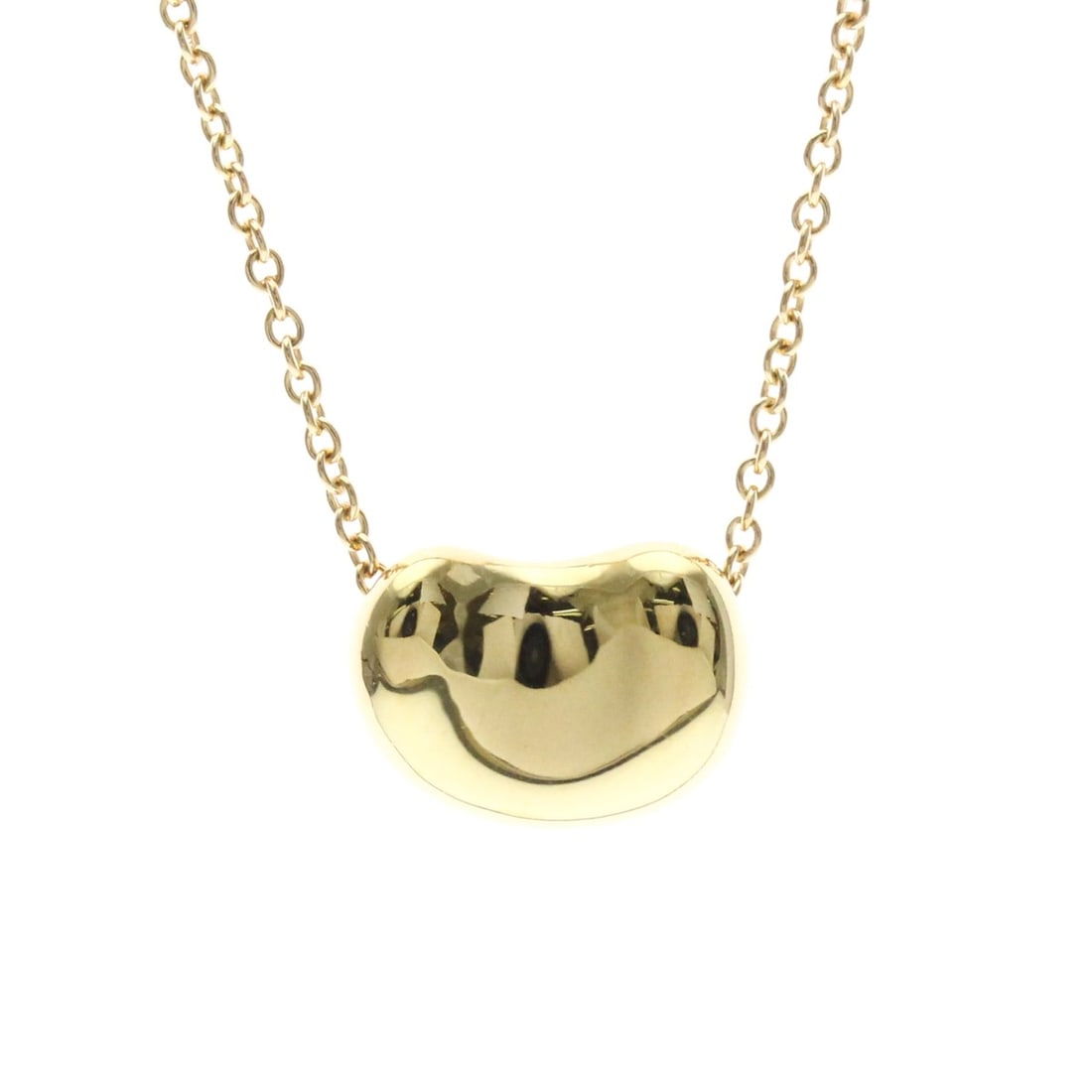 Tiffany Bean Necklace Yellow Gold (18K) No Stone Men,Women Fashion Necklace (Gold): --- Catalog ---Category: SizeWeight: 2.9g / 0.1oz.Pendant Size: 7.3mm x 11mm / 0.28'' x 0.43''Neck Circumference: 40 cm / 15.74''Category: DesignColor: GoldMetal: GoldStone: No StoneStyle: FashionGend