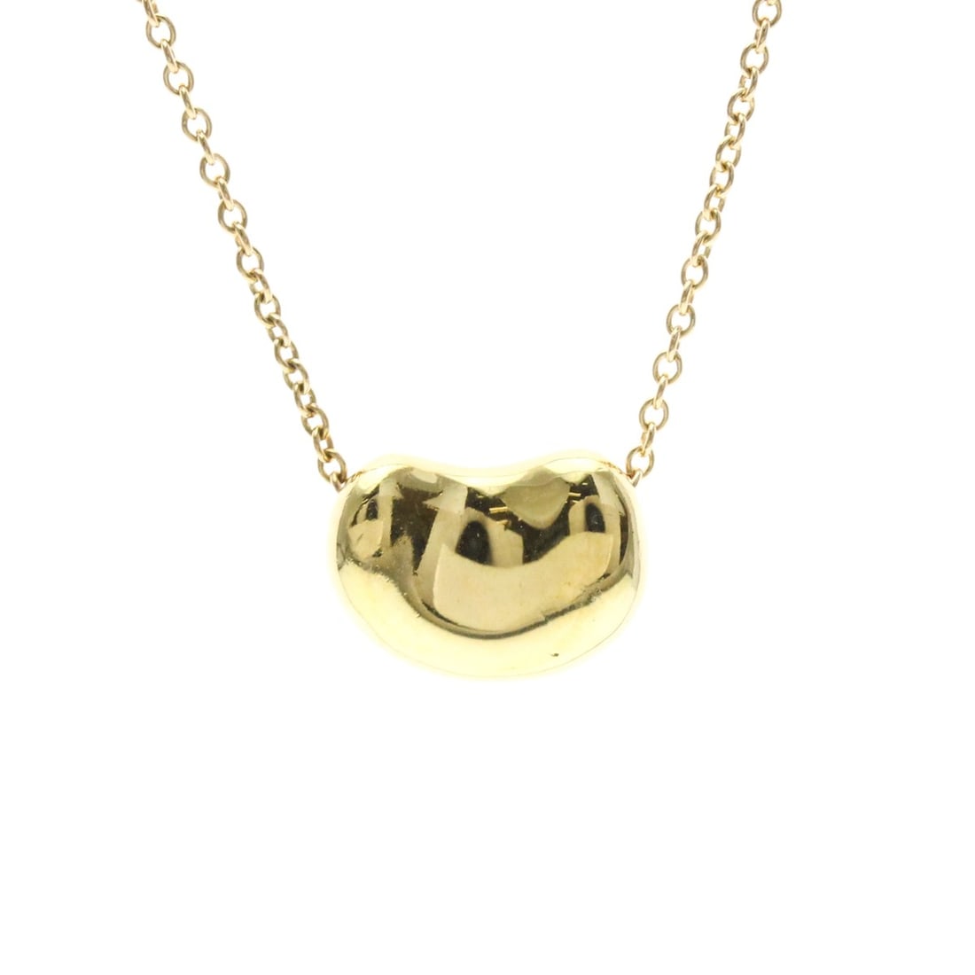 Tiffany Bean Necklace Yellow Gold (18K) No Stone Men,Women Fashion Necklace (Gold): --- Catalog ---Category: SizeWeight: 2.7g / 0.09oz.Pendant Size: 7.3mm x 10.8mm / 0.28'' x 0.42''Neck Circumference: 40 cm / 15.74''Category: DesignColor: GoldMetal: GoldStone: No StoneStyle: FashionG