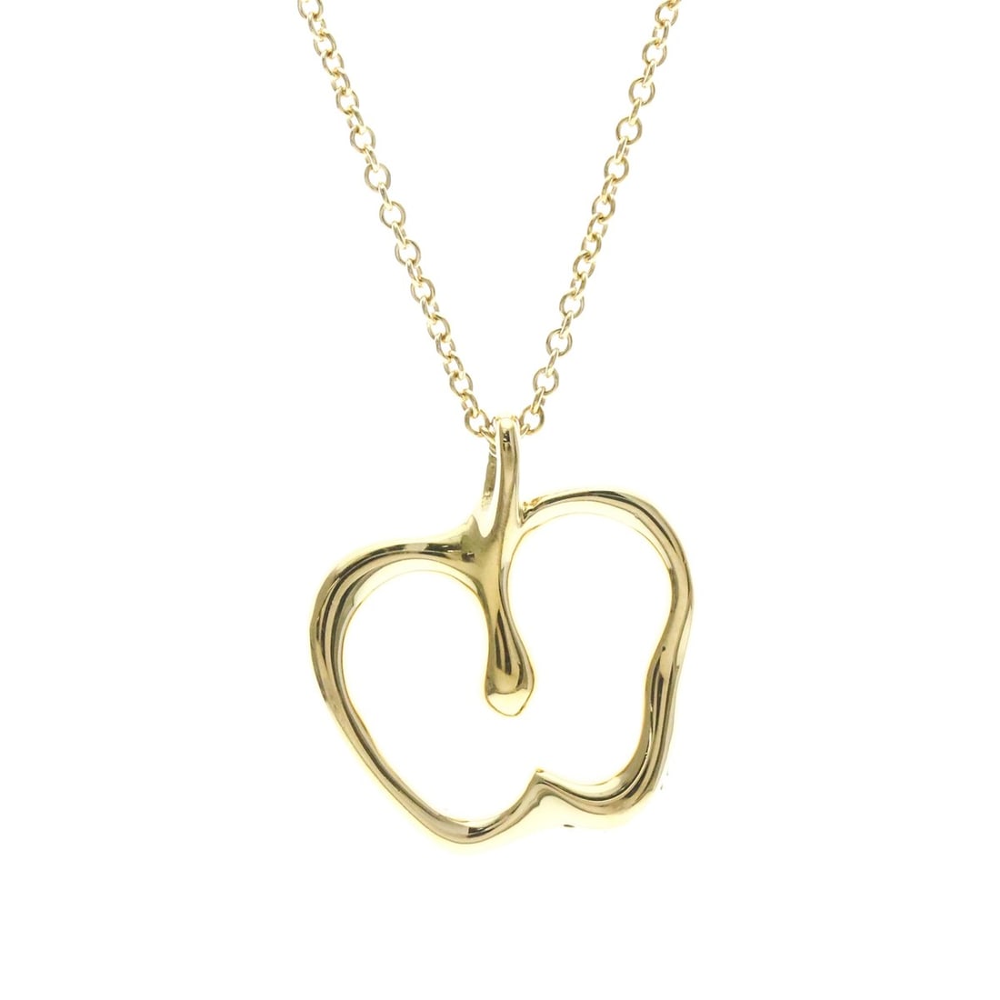 Tiffany Apple Necklace Yellow Gold (18K) No Stone Women,Men Fashion Necklace (Gold): --- Catalog ---Category: SizeWeight: 3.9g / 0.13oz.Pendant Size: 17.5mm x 16mm / 0.68'' x 0.62''Neck Circumference: 40 cm / 15.74''Category: DesignColor: GoldMetal: GoldStone: No StoneStyle: FashionGe