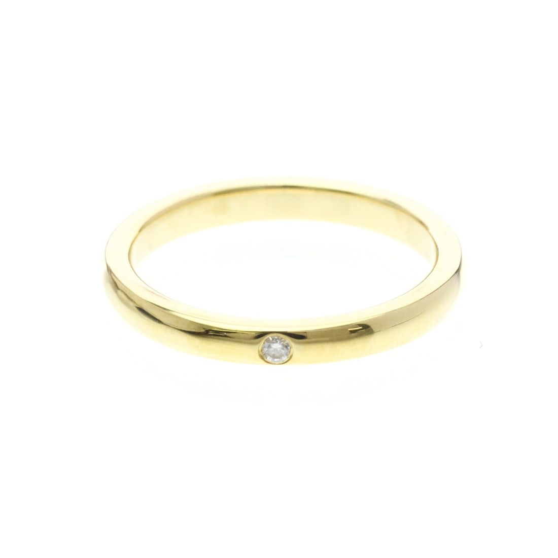 Tiffany Stacking Band Ring 1P Diamond Yellow Gold (18K) Fashion Diamond Band Ring Gold (1 of 9)