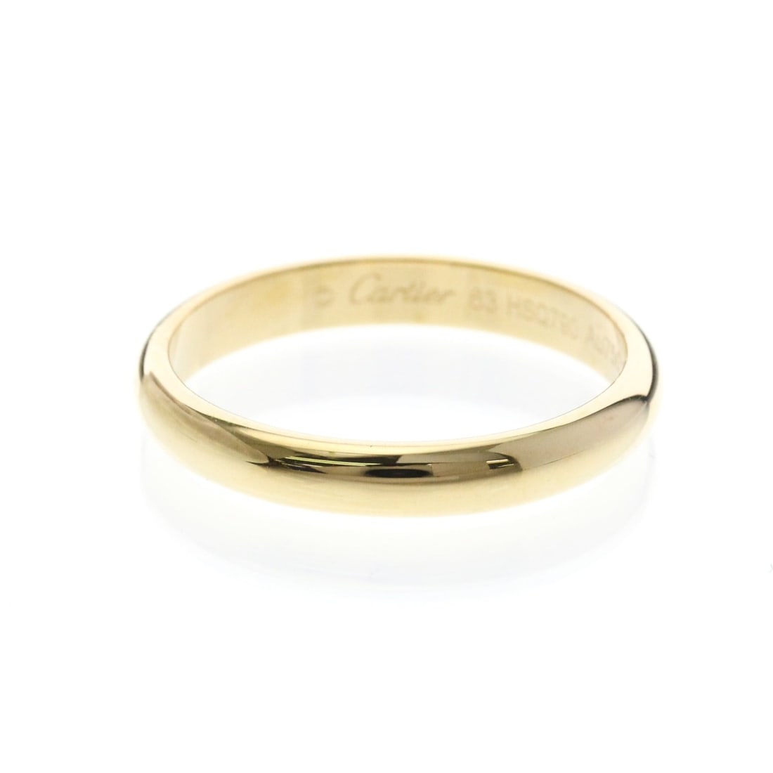 Cartier 1895 Wedding Ring Yellow Gold (18K) Fashion Diamond Band Ring Gold: --- Catalog ---Category: SizeWidth: 3.5mm / 0.14''Weight: 5.1g / 0.17oz.JP Size: twenty threeUS Size: 10 1/4Brand Size: 63Category: DesignType: Band ringColor: GoldMetal: GoldStone: DiamondStyle: Fash