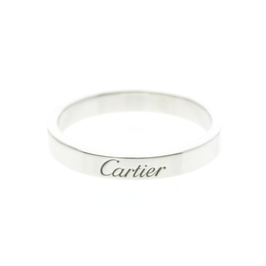 Cartier C De Cartier Ring Platinum Fashion No Stone Band Ring Silver: --- Catalog ---Category: SizeWidth: 3mm / 0.12''Weight: 5.5g / 0.19oz.JP Size: 16US Size: 7 1/2Brand Size: 56Category: DesignType: Band ringColor: SilverMetal: PlatinumStone: No StoneStyle: FashionGen