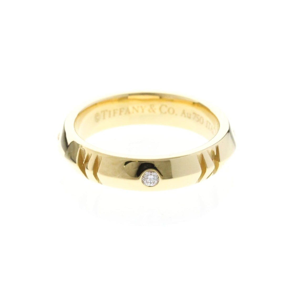 Tiffany Atlas X Closed Ring Yellow Gold (18K) Fashion Diamond Band Ring Gold: --- Catalog ---Category: SizeWidth: 4mm / 0.16''Weight: 5.4g / 0.19oz.JP Size: 8US Size: 4.5Category: DesignType: Band ringColor: GoldMetal: GoldStone: DiamondStyle: FashionGender: Men,WomenMaterial: 