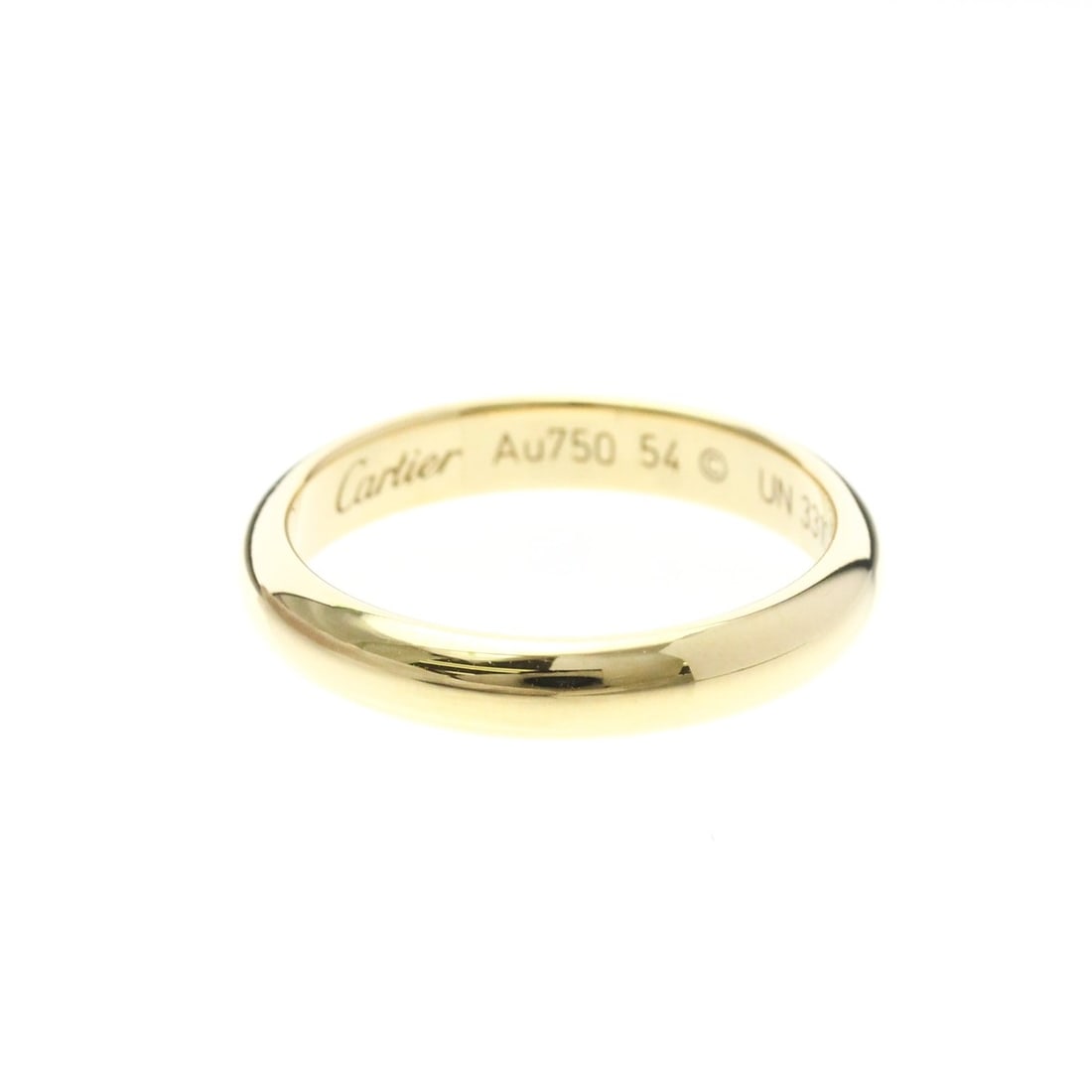 Cartier 1895 Wedding Ring Yellow Gold (18K) Fashion No Stone Band Ring Gold: --- Catalog ---Category: SizeWidth: 3.5mm / 0.14''Weight: 4.5g / 0.15oz.JP Size: 14US Size: 6 3/4Brand Size: 54Category: DesignType: Band ringColor: GoldMetal: GoldStone: No StoneStyle: FashionGender: