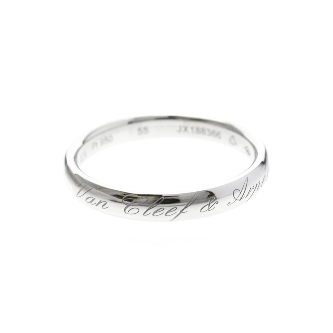 Van Cleef & Arpels Senior Tulle Ring Platinum Fashion No Stone Band Ring Silver: --- Catalog ---Category: SizeWidth: 3.1mm / 0.12''Weight: 5.4g / 0.19oz.JP Size: 15US Size: 7 1/4Brand Size: 55Category: DesignType: Band ringColor: SilverMetal: PlatinumStone: No StoneStyle: FashionG