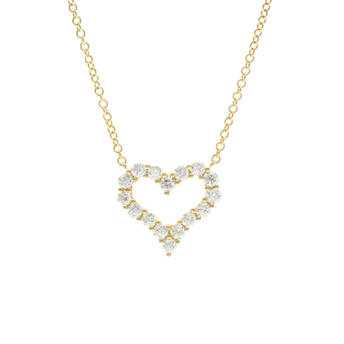 Tiffany Sentimental Heart Necklace Yellow Gold (18K) Diamond Men,Women Fashion Necklace (Gold): --- Catalog ---Category: SizeWeight: 2.4g / 0.08oz.Pendant Size: 11.5mm x 12mm / 0.45'' x 0.47''Neck Circumference: 40.5 cm / 15.94''Category: DesignColor: GoldMetal: GoldStone: DiamondStyle: FashionG