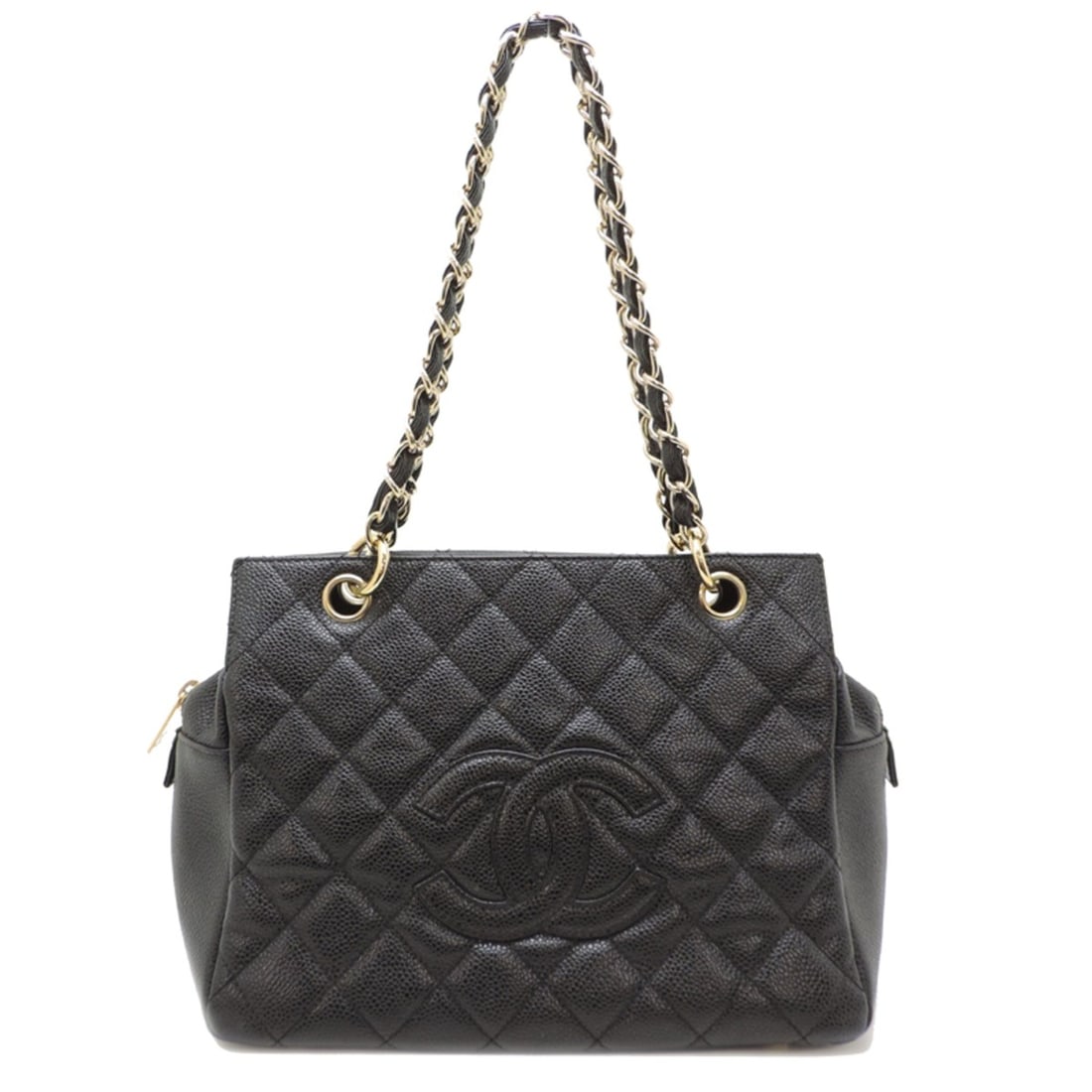 Chanel Petite Timeless Chain Tote Women's Bag A18004 Caviar Leather Black: --- Catalog ---Category: SizeSize (HxWxD): 19cm x 25cm x 13cm / 7.48'' x 9.84'' x 5.11''Category: DesignType: Tote bagColor: BlackGender: WomenMaterial: Grained Calfskin Category: GeneralMPN: A18004Br