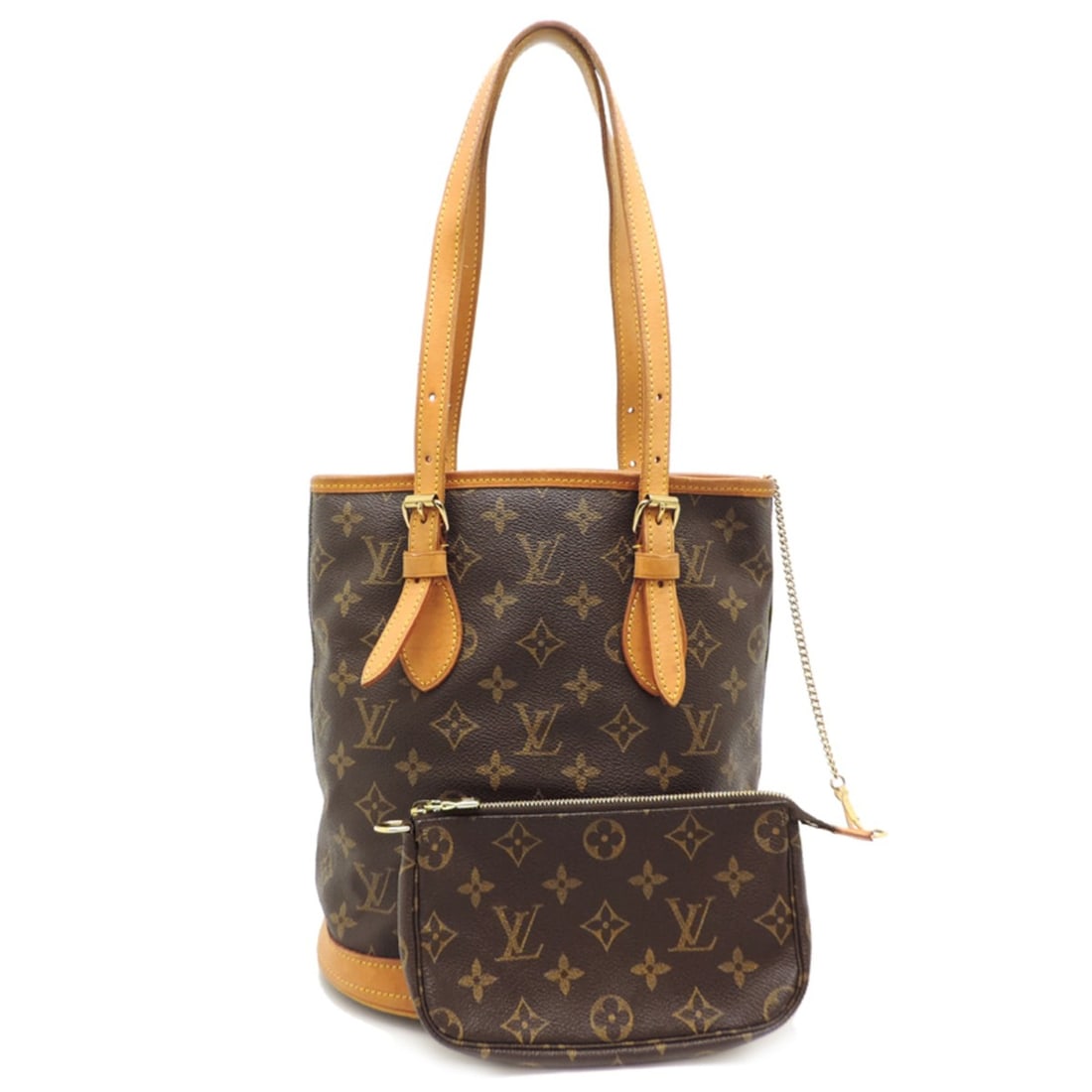 Louis Vuitton Bucket PM (with pouch) Women's Shoulder Bag M42238 (Discontinued) Monogram Brown: --- Catalog ---Category: SizeSize (HxWxD): 26cm x 23cm x 16cm / 10.23'' x 9.05'' x 6.29''Category: DesignType: Pouch, Shoulder bagColor: BrownGender: WomenMaterial: Monogram Category: GeneralMPN: M422