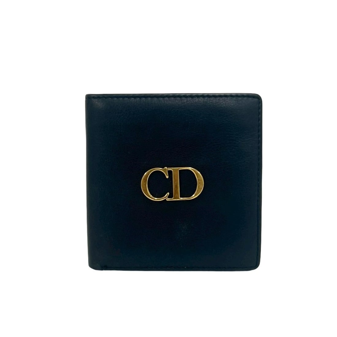 Christian Dior Vintage CD Logo Leather Bi-fold Mini Wallet, Navy Blue, 46052: --- Catalog ---Category: SizeSize (HxWxD): 10cm x 10cm x 1cm / 3.93'' x 3.93'' x 0.39''Category: DesignType: Wallet (bi-fold)Color: NavyGender: WomenMaterial: Leather Category: GeneralBrand: Christian