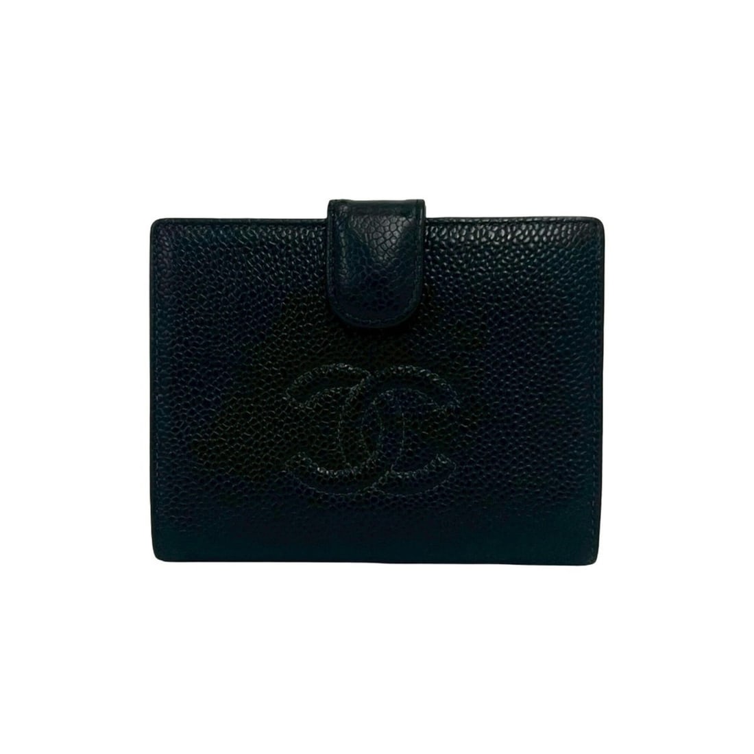 CHANEL Coco Mark Caviar Leather Bi-fold Mini Wallet, Black, 32313: --- Catalog ---Category: SizeSize (HxWxD): 9.5cm x 12cm x 1.5cm / 3.74'' x 4.72'' x 0.59''Category: DesignType: Wallet (bi-fold)Color: BlackGender: WomenMaterial: Grained Calfskin Category: GeneralBra