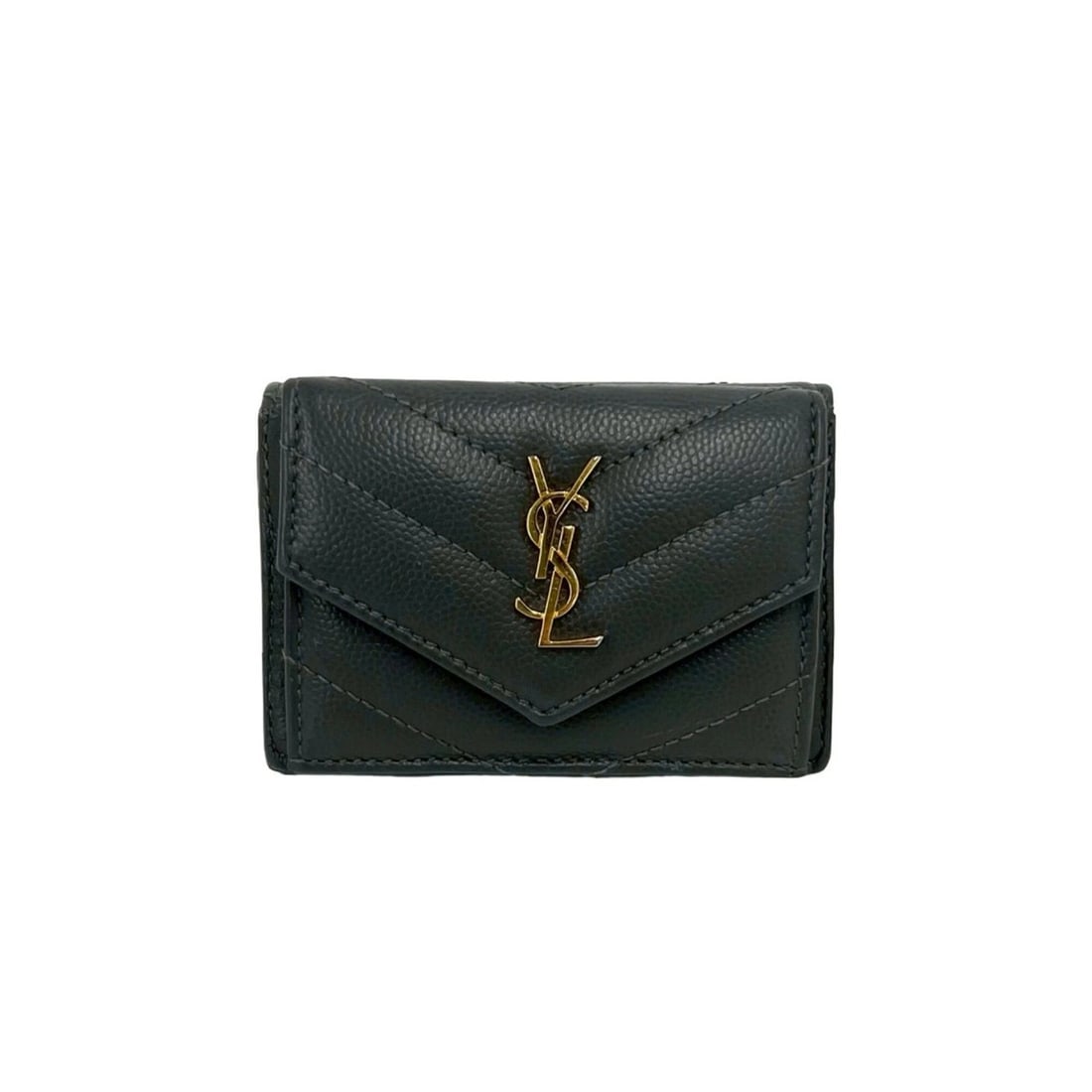 Yves Saint Laurent SAINT LAURENT PARIS YSL Cassandra Logo Leather Tri-fold Mini Wallet, Gray, 95277: --- Catalog ---Category: SizeSize (HxWxD): 6.5cm x 9.5cm x 3cm / 2.55'' x 3.74'' x 1.18''Category: DesignType: Wallet (tri-fold)Color: GrayGender: WomenMaterial: Leather Category: GeneralBrand: Yves S