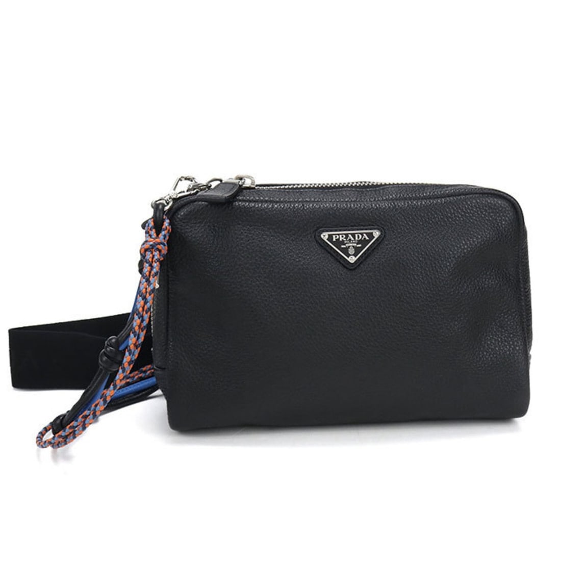PRADA Prada Shoulder Bag 2VH181 2BBE F0002 Vitello Daino Leather Men's Black (1 of 8)