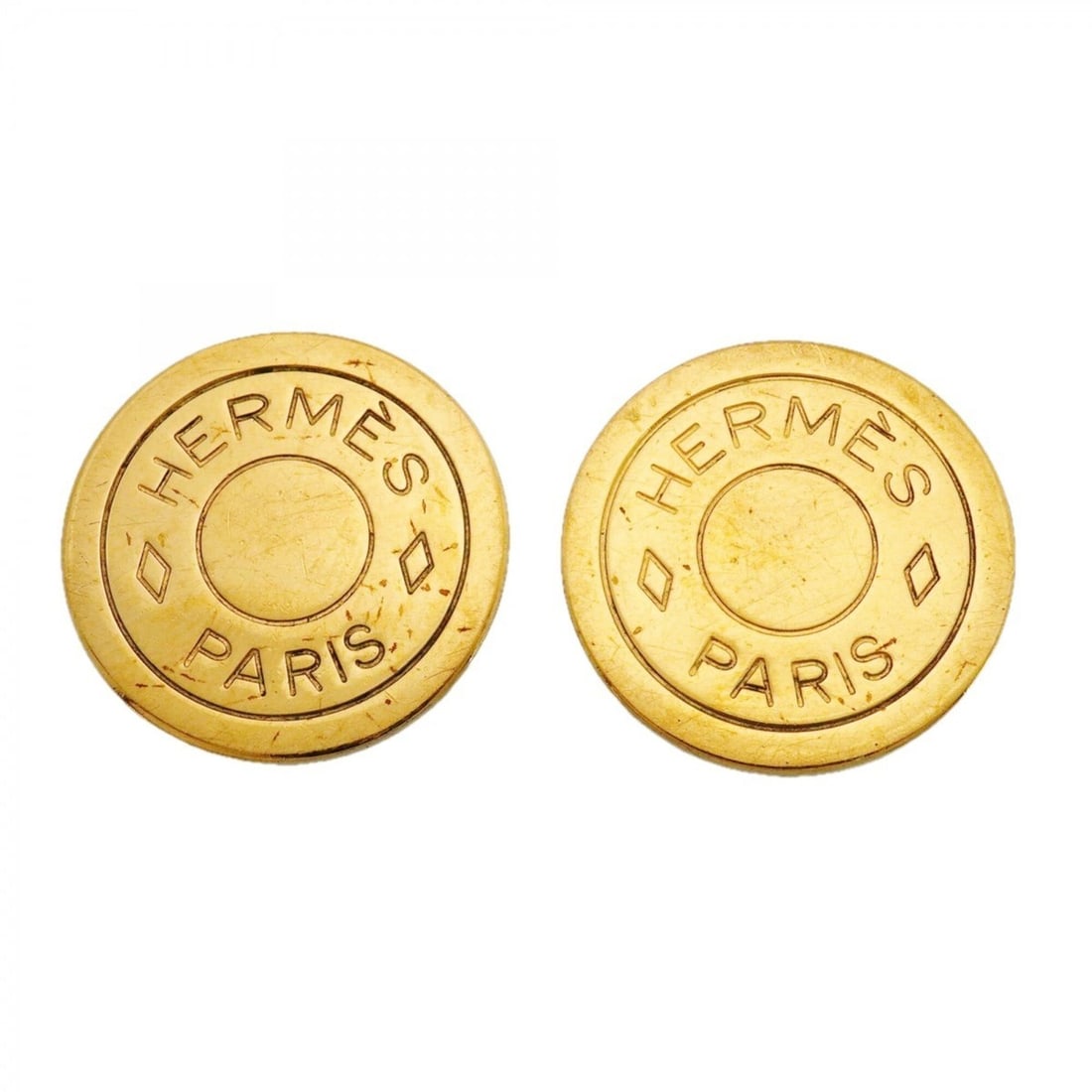 Hermes Earrings, Sellier, GP Plated, Gold, Women's: --- Catalog ---Category: SizeSize (HxWxD): 20.00mm x 20.00mm / 0.79'' x 0.79''Category: DesignType: Clip earringsColor: GoldGender: WomenMaterial: Gold platingCategory: GeneralBrand: Hermes--- Item Li