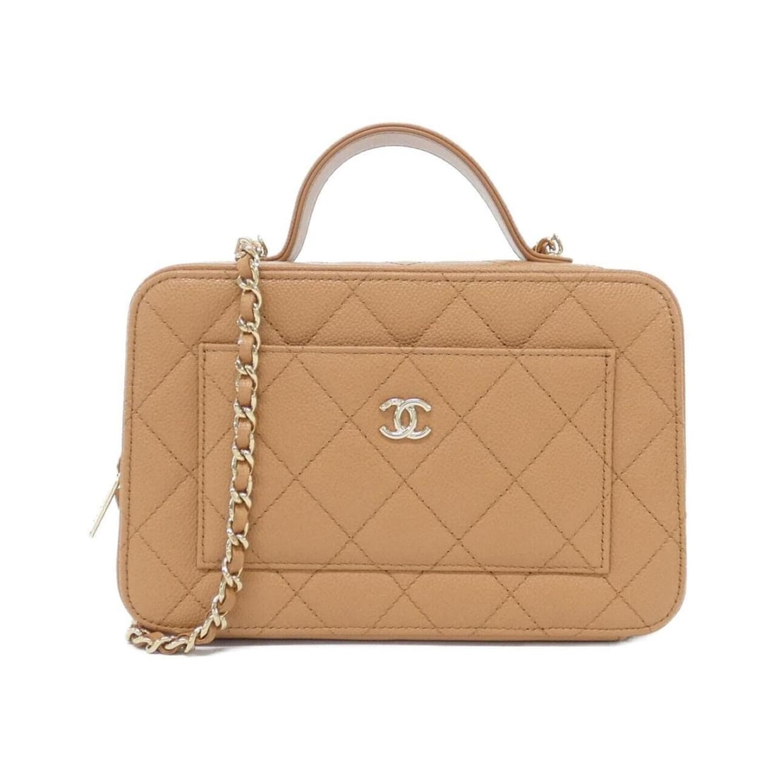 Chanel AP4778 handbag: --- Catalog ---Category: SizeSize (HxWxD): 12cm x 19cm x 8.5cm / 4.72'' x 7.48'' x 3.34''Category: DesignType: HandbagColor: Dark beigeGender: WomenMaterial: Grained Calfskin Hardware Color: