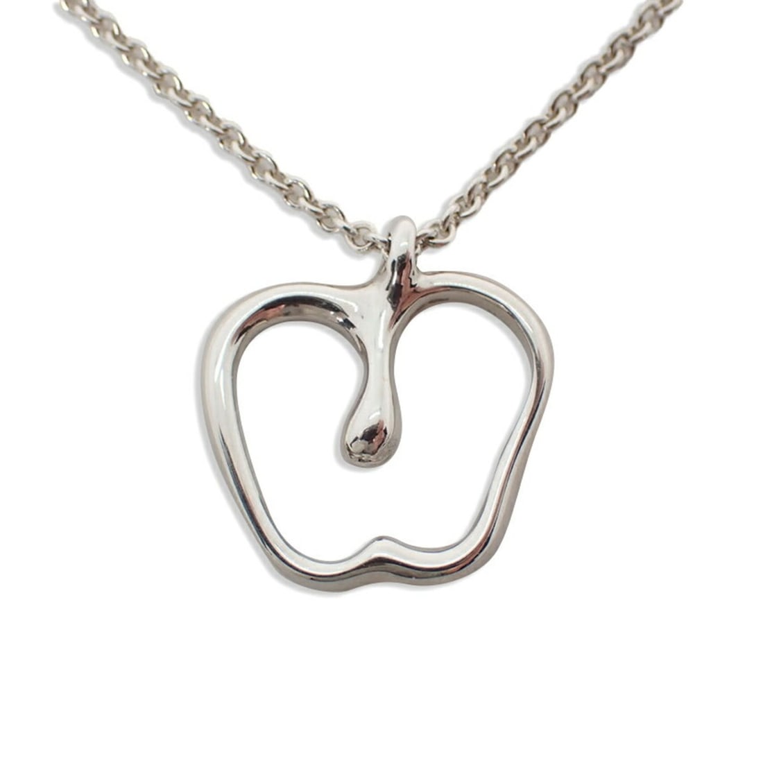TIFFANY & Co. 925 Apple Pendant Necklace: --- Catalog ---Category: SizePendant Size: 17mm x 16mm / 0.66'' x 0.62''Neck Circumference: 41 cm / 16.14''Category: DesignGender: WomenMaterial: Sterling silver 925Necklace Type: Pendant