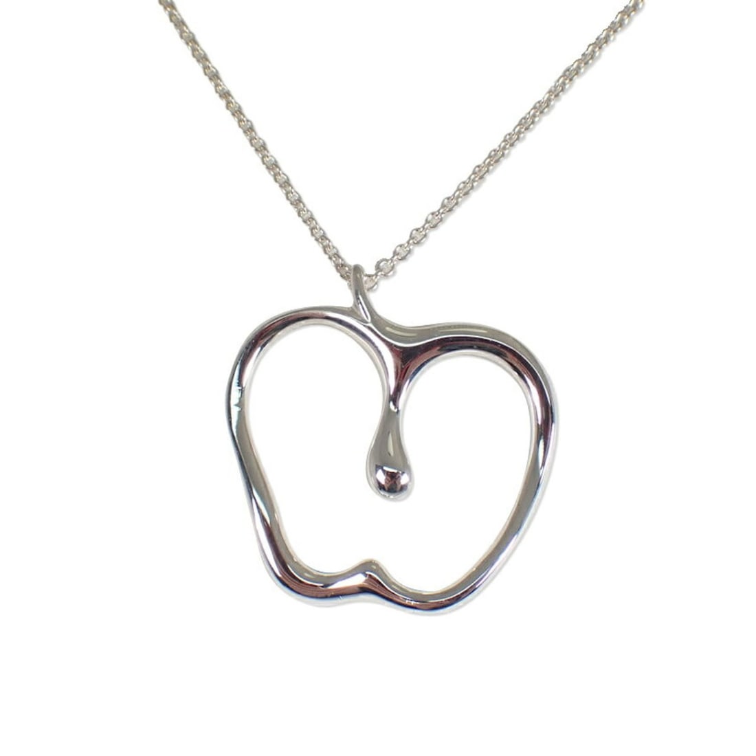 TIFFANY & Co. 925 Apple Long Pendant Necklace: --- Catalog ---Category: SizePendant Size: 32mm x 30mm / 1.25'' x 1.18''Neck Circumference: 76.5 cm / 30.11''Category: DesignGender: WomenMaterial: Sterling silver 925Necklace Type: Pendant