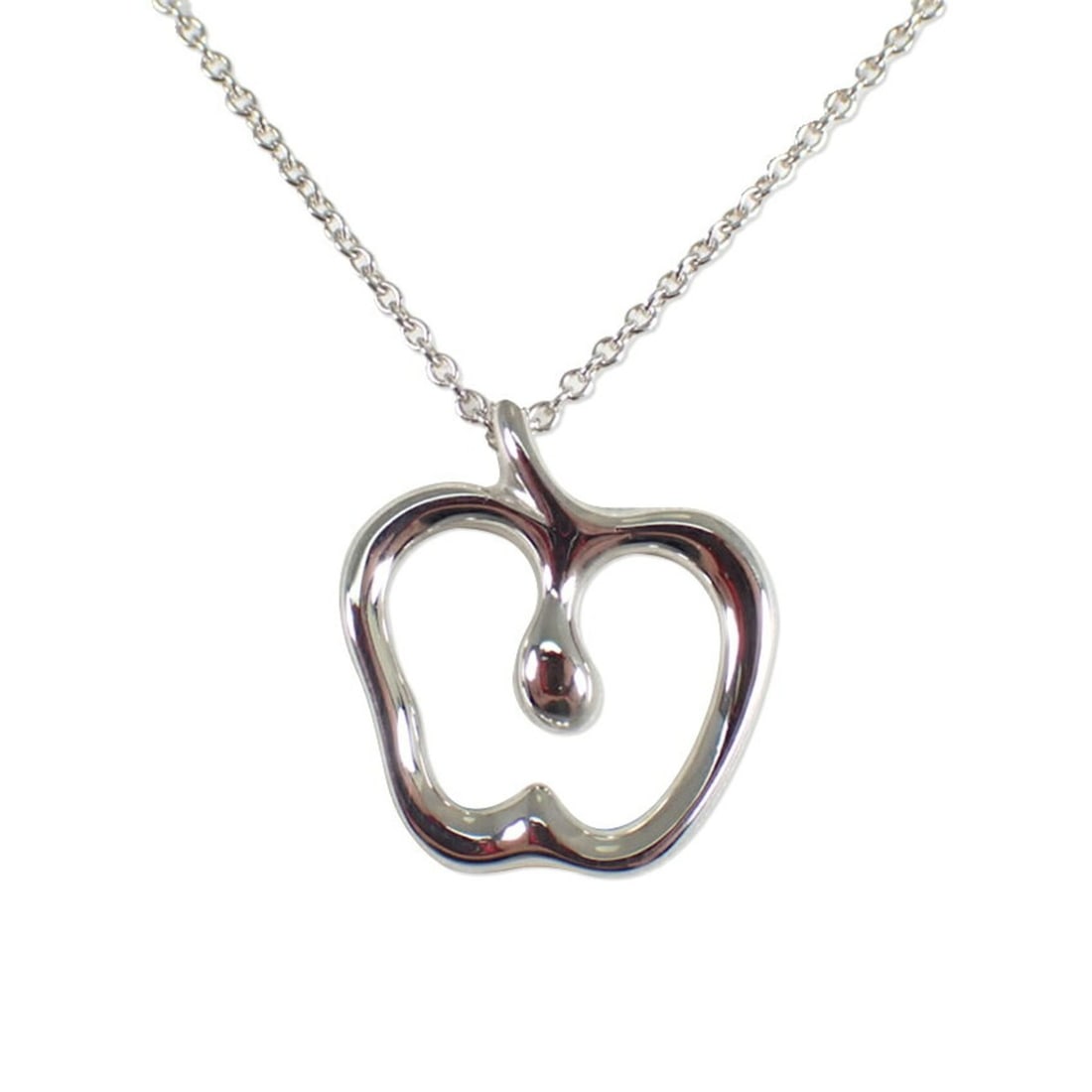 TIFFANY & Co. 925 Apple Pendant Necklace: --- Catalog ---Category: SizePendant Size: 17.6mm x 16mm / 0.69'' x 0.62''Neck Circumference: 41 cm / 16.14''Category: DesignGender: WomenMaterial: Sterling silver 925Pendant Type: PendantNecklace Typ