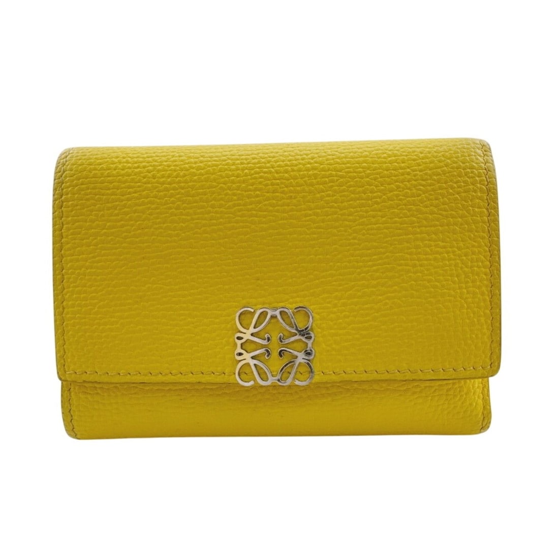 LOEWE Vertical Wallet Small Compact Anagram Tri-fold Yellow (1 of 17)
