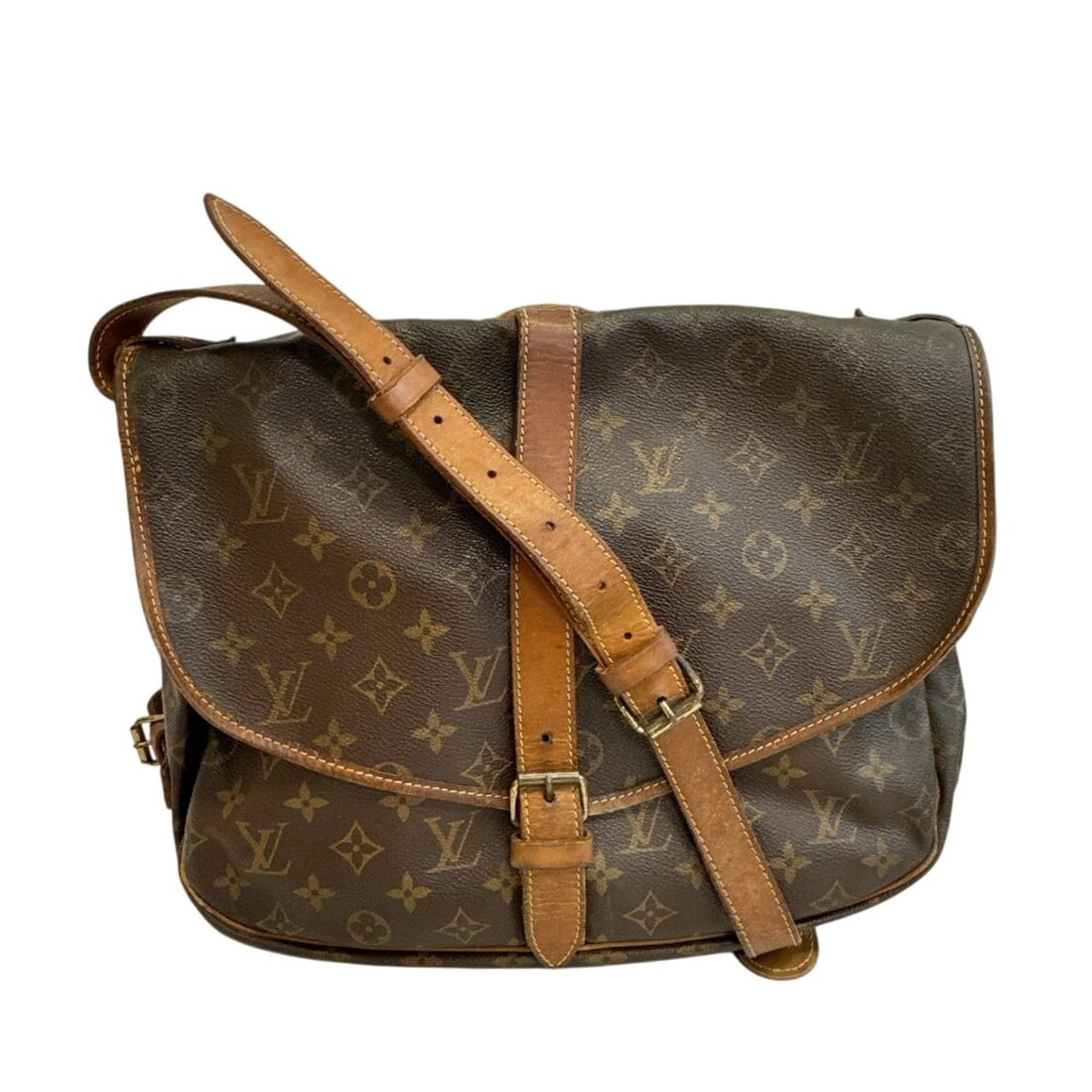 LOUIS VUITTON M42254 Saumur 35 Belt-type Monogram Shoulder Bag, Brown: --- Catalog ---Category: SizeSize (HxWxD): 29.5cm x 35cm / 11.61'' x 13.77''Category: DesignType: Shoulder bagColor: BrownGender: MenMaterial: Monogram , Leather Category: GeneralMPN: M42254Brand: Lou