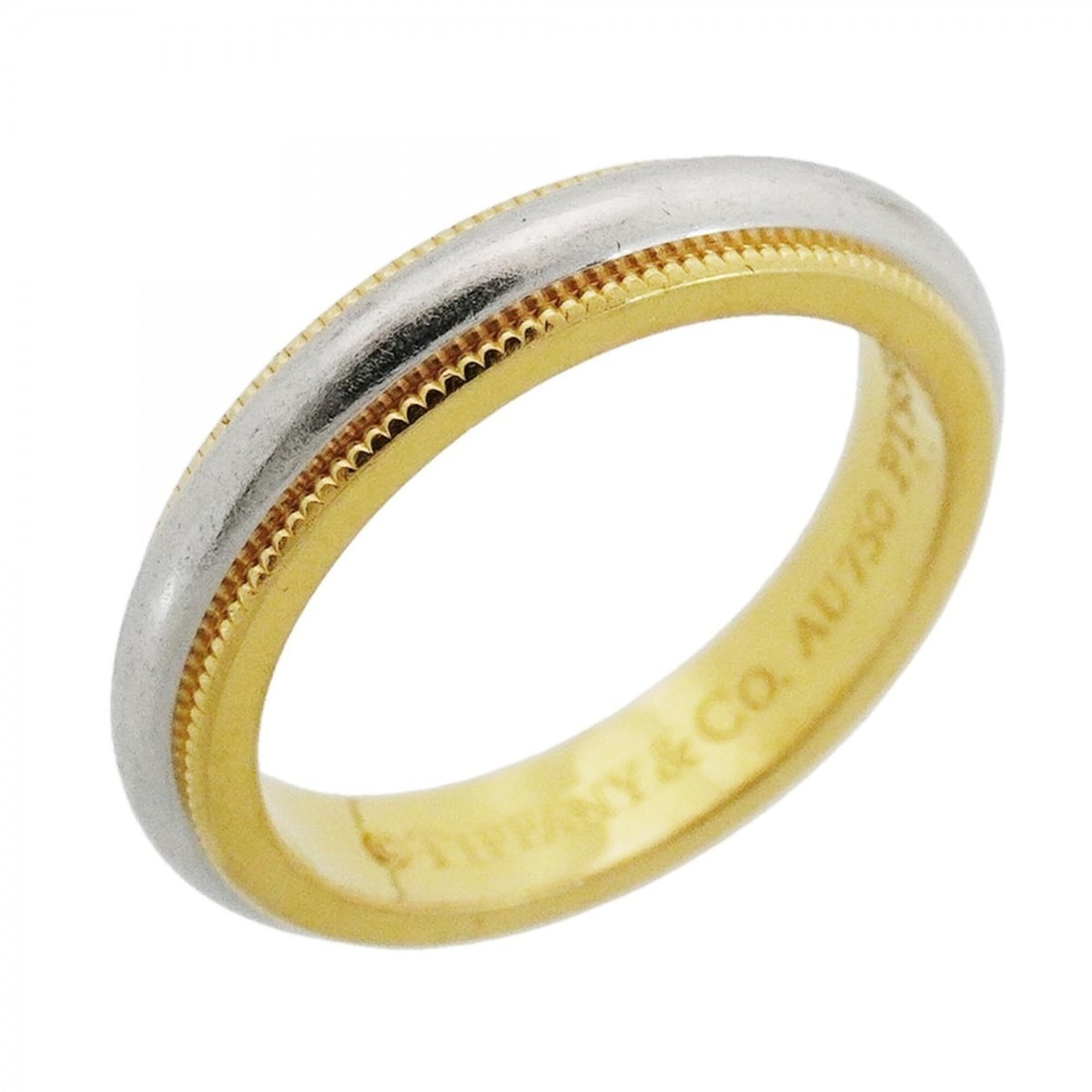 Tiffany & Co. Milgrain Ring, 18K Yellow Gold (KYG), Platinum (Pt950), Size 6.5, Women's: --- Catalog ---Category: SizeJP Size: 6.5US Size: 3.5Category: DesignType: Band ringGender: WomenMaterial: Platinum 950, Yellow gold (18K)Category: GeneralBrand: Tiffany--- Item List ---Section: Condi