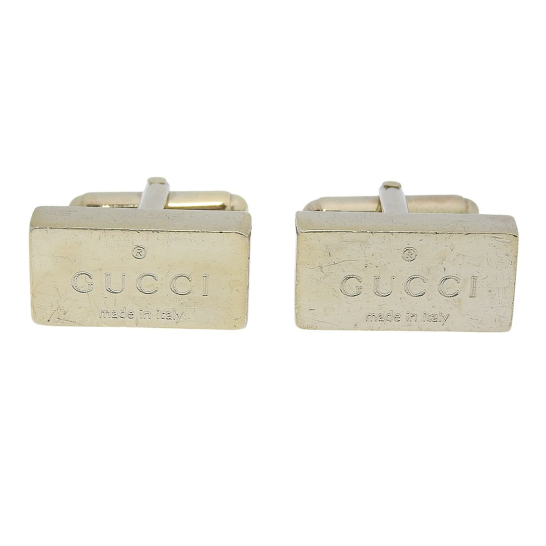 Gucci cufflinks, 925 sterling silver with gold plating, unisex.: --- Catalog ---Category: SizeSize (HxWxD): 20.00mm x 27.50mm / 0.79'' x 1.08''Category: DesignType: CufflinksColor: Gold, SilverGender: Men,WomenMaterial: Gold plating, Silver 925Category: GeneralBran
