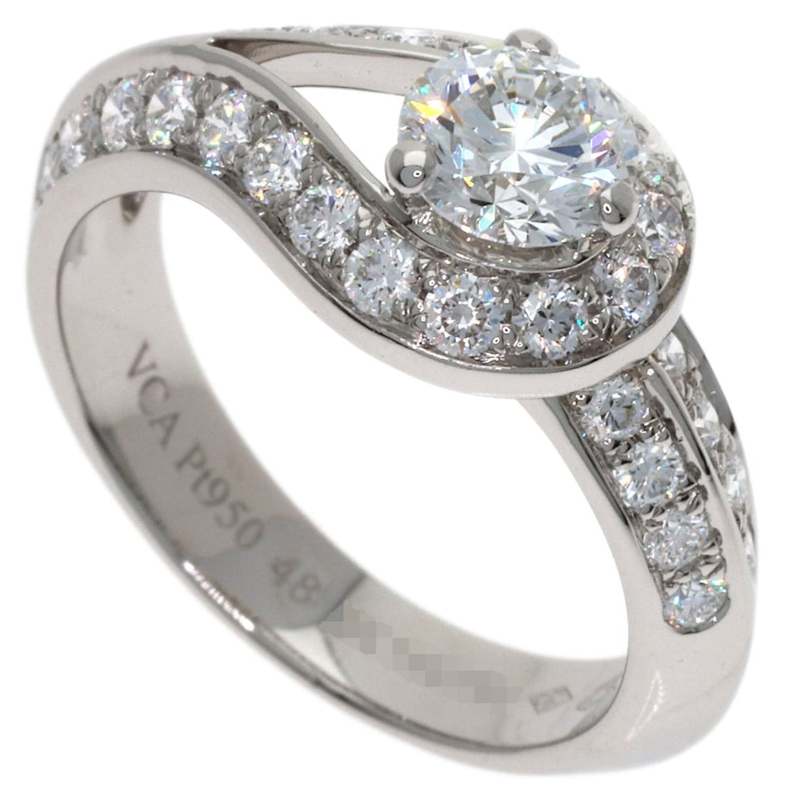 Van Cleef & Arpels Couture Diamond Ring, Size #48, Platinum PT950, Women's.: --- Catalog ---Category: SizeJP Size: 8US Size: 4.5Category: DesignType: Band ringGender: WomenMaterial: Platinum 950Category: GeneralBrand: Van Cleef & Arpels--- Item List ---Section: ConditionRankin
