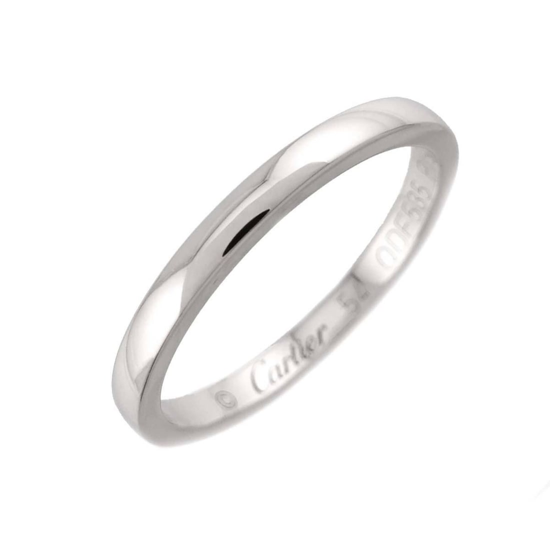 Cartier Ballerine Ring #54, 2mm wide, Platinum.: --- Catalog ---Category: SizeJP Size: 14US Size: 7Category: DesignType: Band ringColor: SilverGender: WomenMaterial: Platinum 950Category: GeneralBrand: Cartier--- Item List ---Section: ConditionRanki