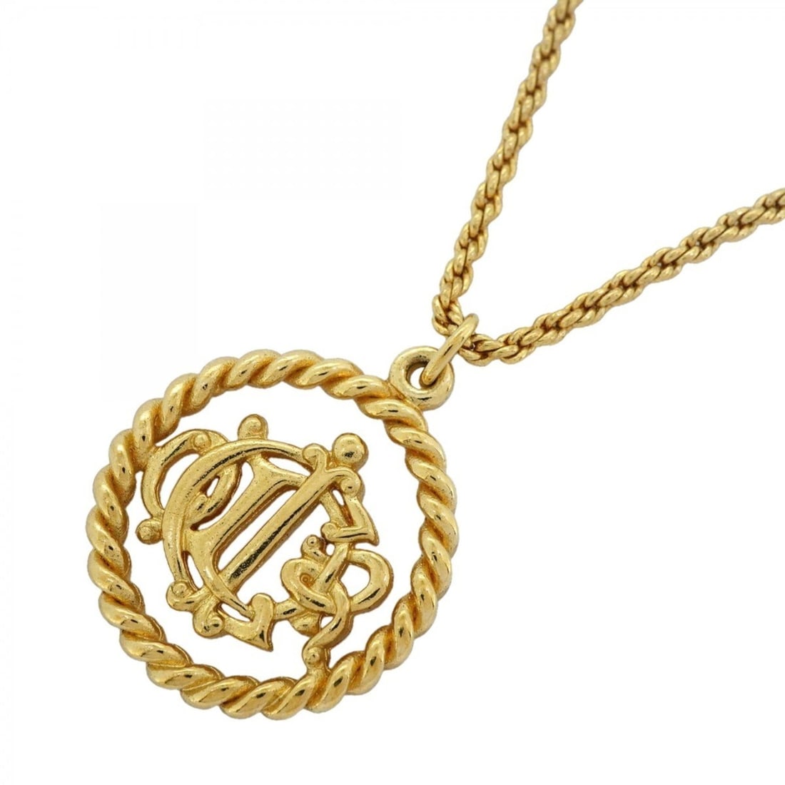 Christian Dior Necklace, Emblem Circle, GP Plated Gold, Women's: --- Catalog ---Category: SizePendant Size: 32.3mm x 24.4mm / 1.27'' x 0.96''Neck Circumference: 39.5 cm - 44.5 cm / 15.55'' - 17.51''Category: DesignColor: GoldGender: WomenMaterial: Gold platingNeckl