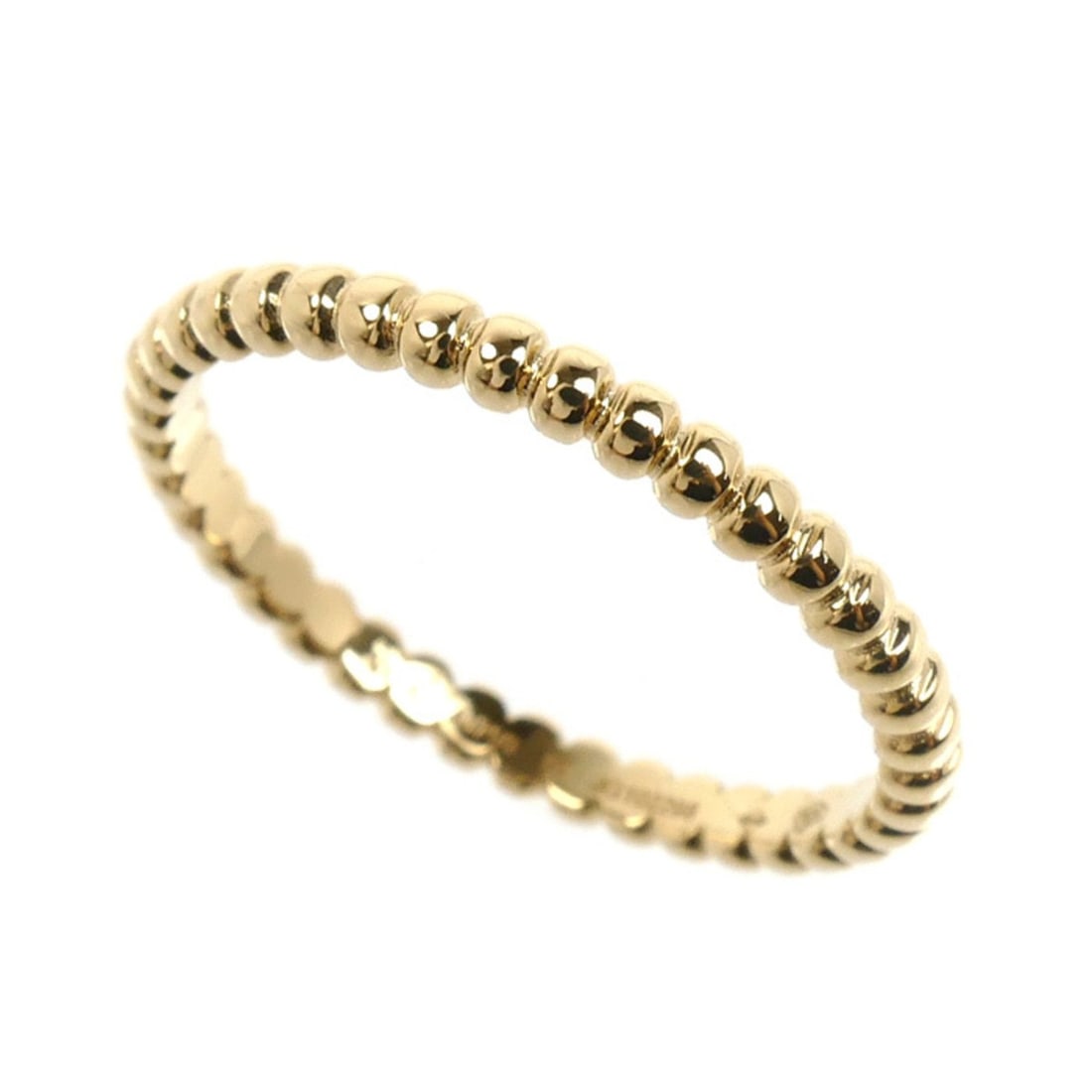 Van Cleef & Arpels 18K Yellow Gold Perlee Ring VCARN95Q56 56 2.2g Women's (1 of 8)