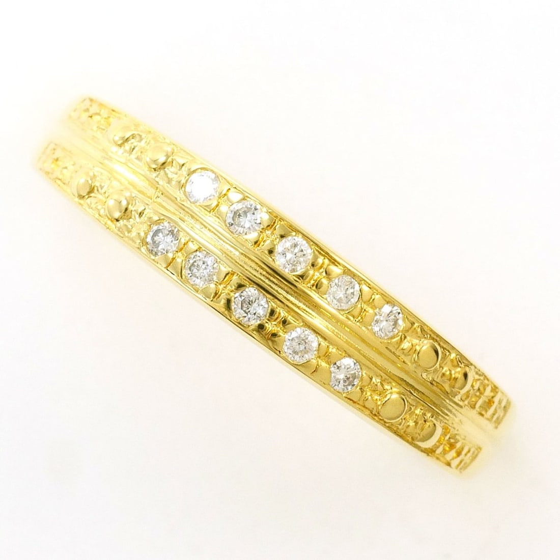 18K (18-karat) yellow gold ring with a 0.06ct diamond, total weight 1.6g, like new. (1 of 7)