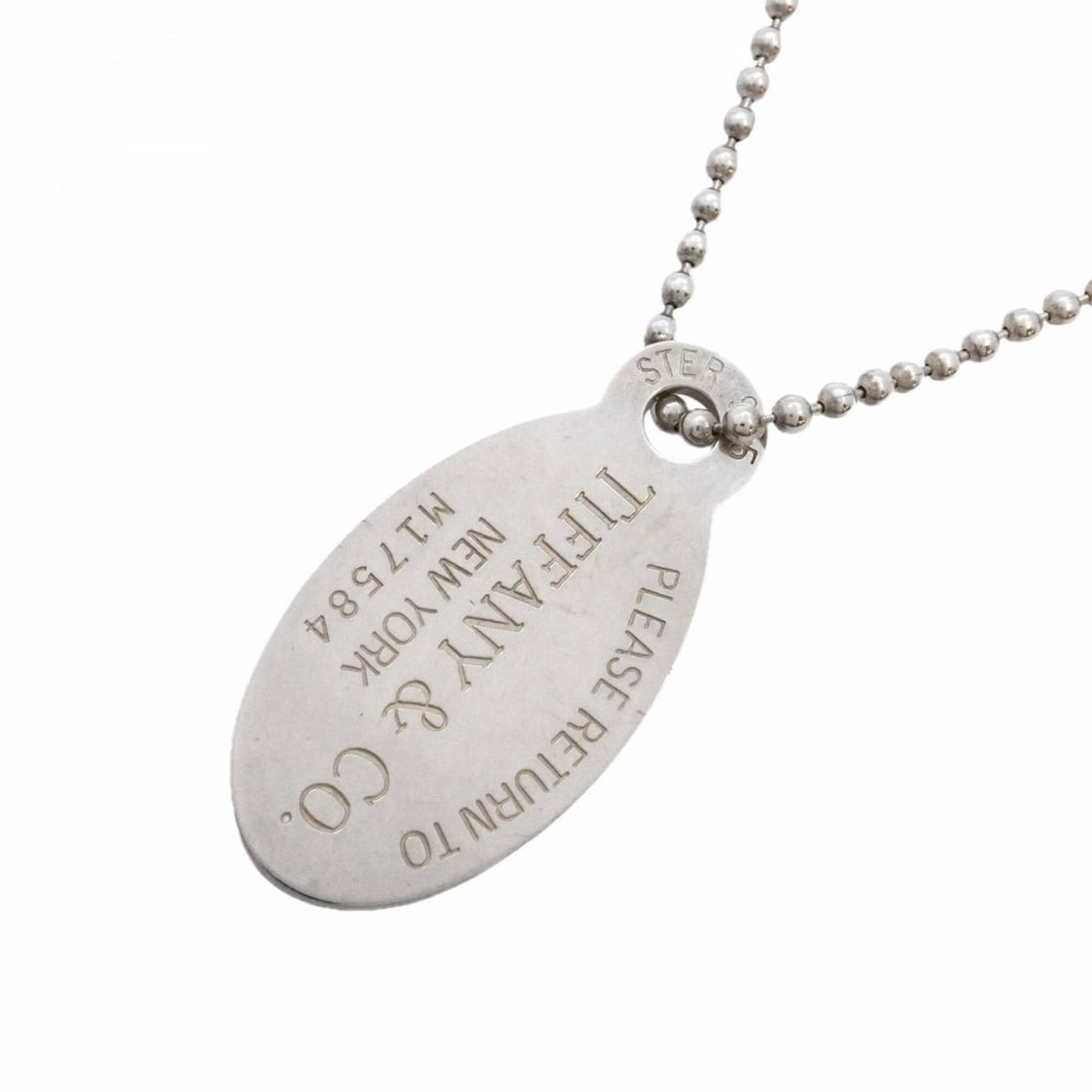 Tiffany & Co. Return to Dreams Ball Chain Oval Sterling Silver Necklace for Women: --- Catalog ---Category: SizePendant Size: 42.6mm x 20.6mm / 1.67'' x 0.81''Neck Circumference: 86 cm / 33.85''Category: DesignGender: WomenMaterial: Silver 925Necklace Type: NecklaceCategory: