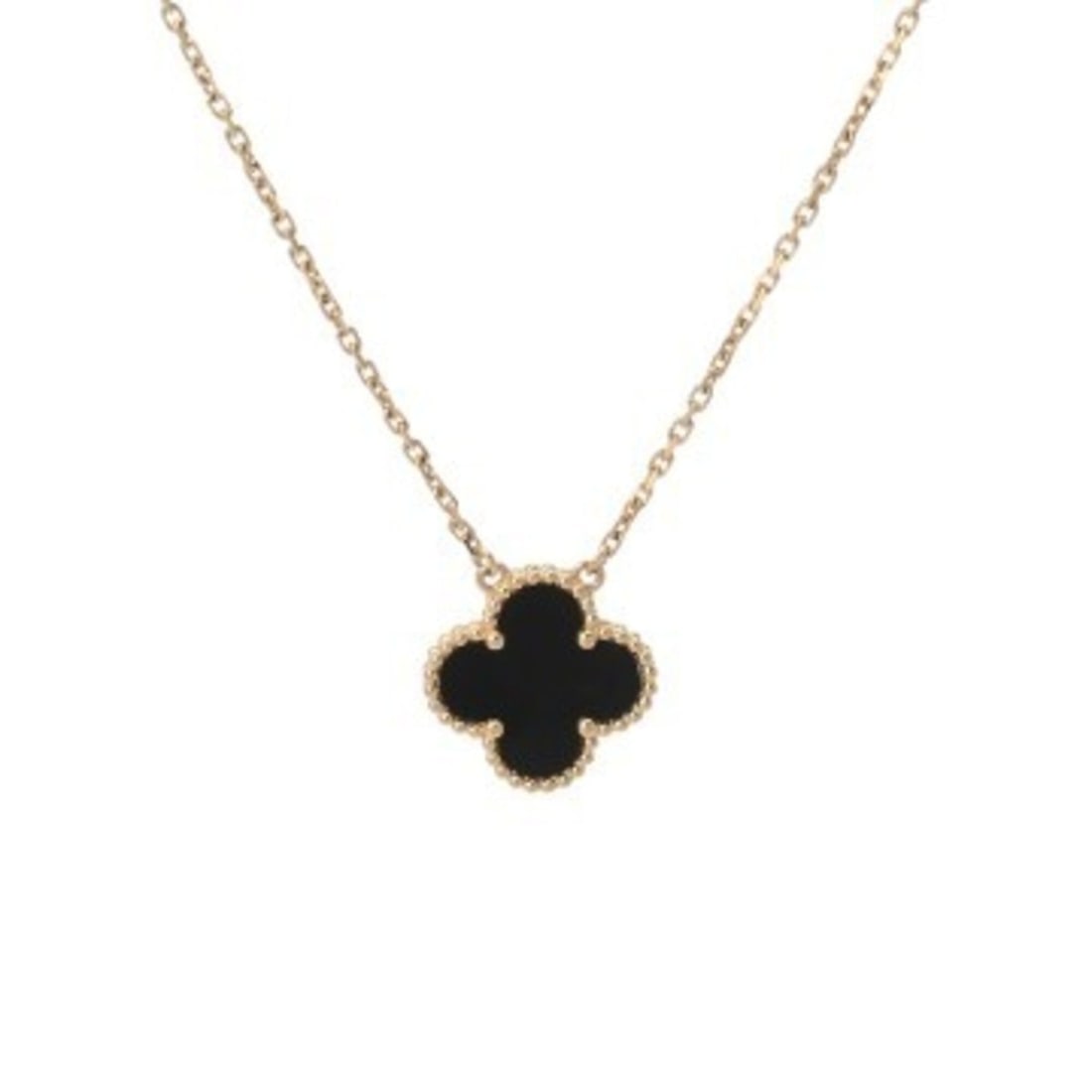 VAN CLEEF & ARPELS Alhambra Necklace VCARPMOP00 Women's 18K Yellow Gold YG A Rank Used Ginzo: --- Catalog ---Category: SizePendant Size: 15mm x 15mm / 0.59'' x 0.59''Neck Circumference: 37 cm - 41.5 cm / 14.56'' - 16.33''Category: DesignStone: OnyxGender: WomenMaterial: Yellow gold (18K)Neckla