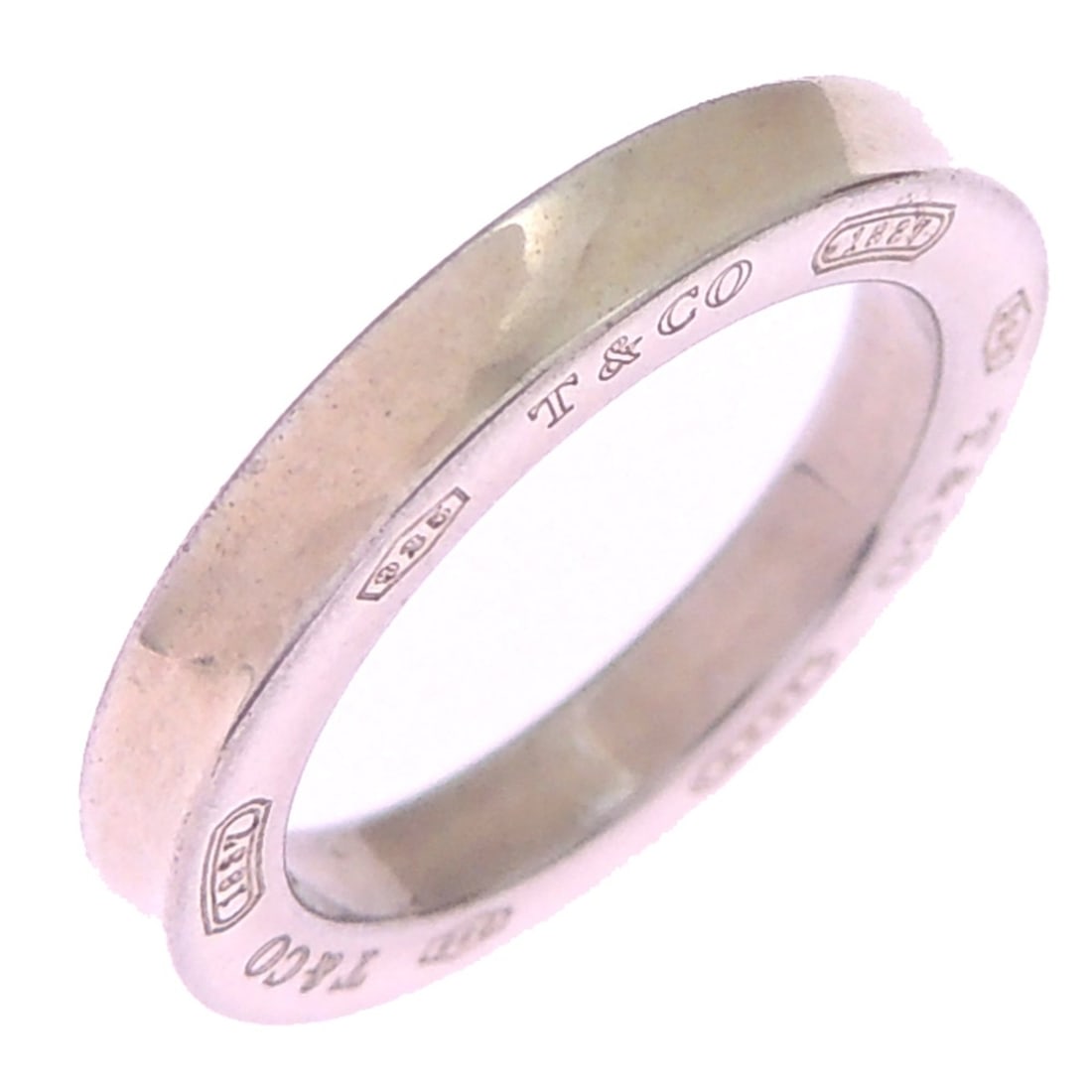 Tiffany & Co. 1837 Narrow Women's Ring, Sterling Silver 925: --- Catalog ---Category: SizeJP Size: 1.5US Size: 1Category: DesignType: Band ringGender: WomenMaterial: Silver 925Category: GeneralBrand: Tiffany--- Item List ---Section: ConditionRanking: Rank B Use