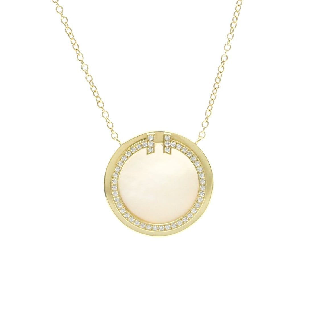 Tiffany T Two Circle Diamond Necklace Yellow Gold (18K) Diamond,Mother Of Pearl Men,Women Fashion: --- Catalog ---Category: SizeWeight: 4.2g / 0.14oz.Pendant Size: 15.8mm x 15.8mm / 0.62'' x 0.62''Neck Circumference: 40.5 cm - 45.5 cm / 15.94'' - 17.91''Category: DesignColor: GoldMetal: GoldStone: 