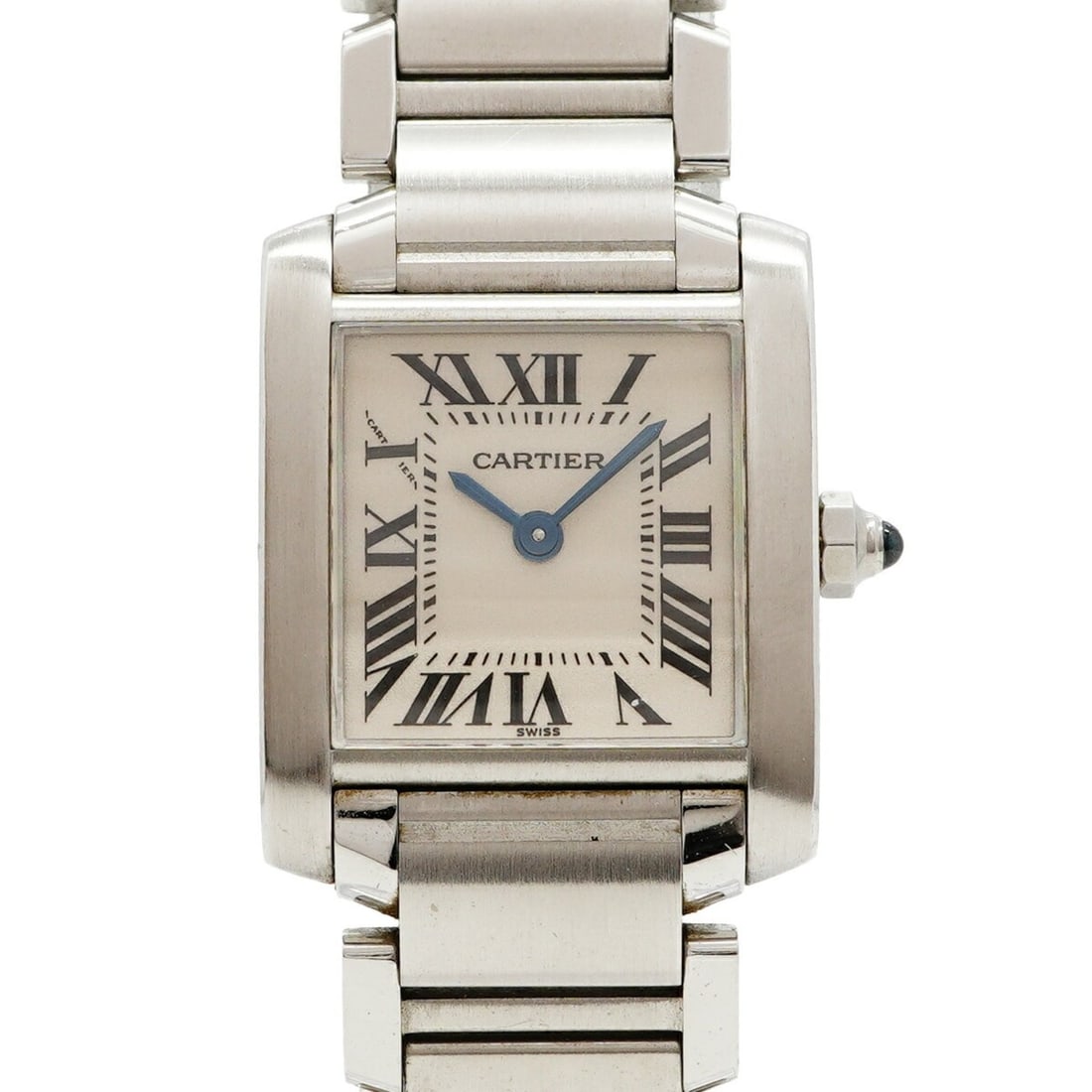 Cartier Tank Française SM W51008Q3 Ivory Dial Women's Watch: --- Catalog ---Category: SizeWrist Size: 16cm / 6.29''Case Diameter: 20.5mm / 0.81''Category: DesignType: WristwatchGender: WomenColor (Dial): IvoryMaterial (Band): Stainless steelCategory: GeneralMPN