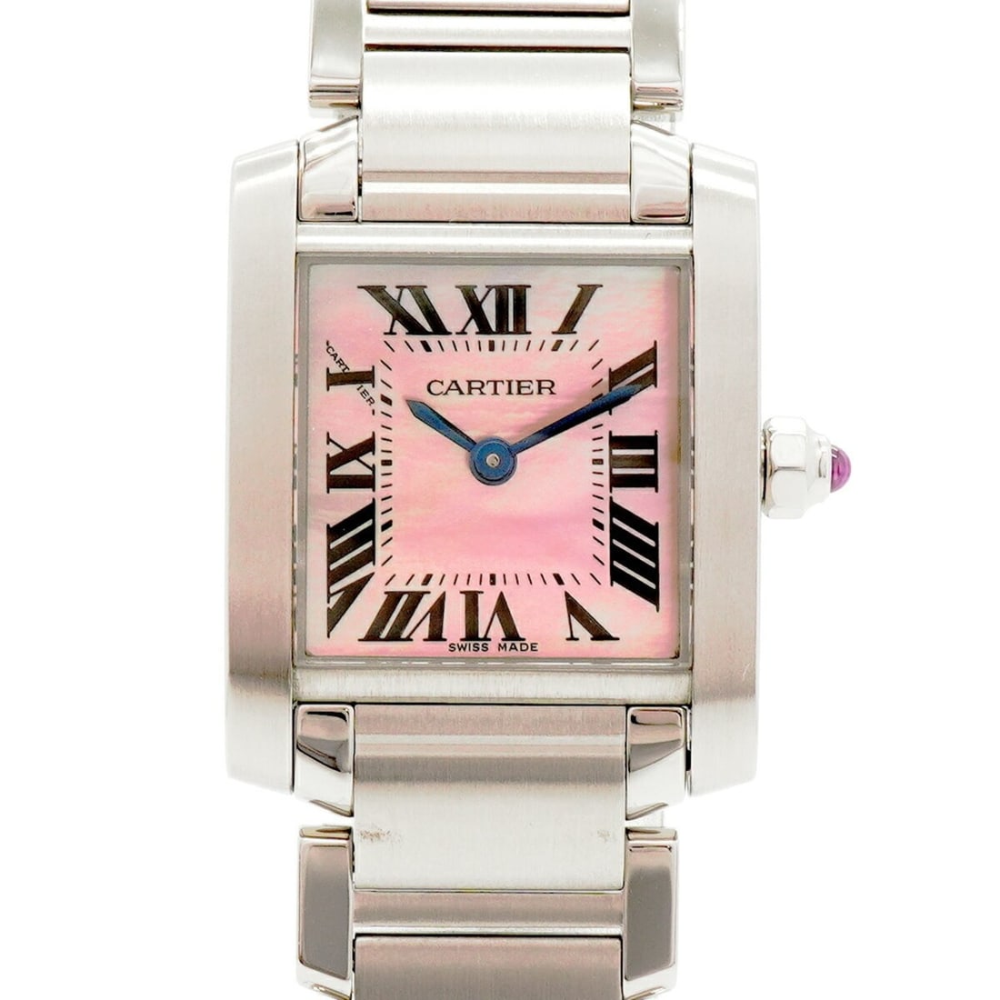 Cartier Tank Française SM W51028Q3 Pink Dial Women's Watch: --- Catalog ---Category: SizeWrist Size: 17cm / 6.69''Case Diameter: 20.3mm / 0.8''Category: DesignType: WristwatchGender: WomenColor (Dial): PinkMaterial (Band): Stainless steelCategory: GeneralMPN: 