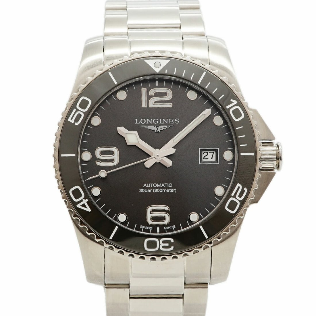 Longines HydroConquest L3.781.4 Grey Dial Men's Watch: --- Catalog ---Category: SizeWrist Size: 17.5cm / 6.88''Case Diameter: 41mm / 1.61''Category: DesignType: WristwatchGender: MenColor (Dial): GrayMaterial (Band): Stainless steelCategory: GeneralMPN: L