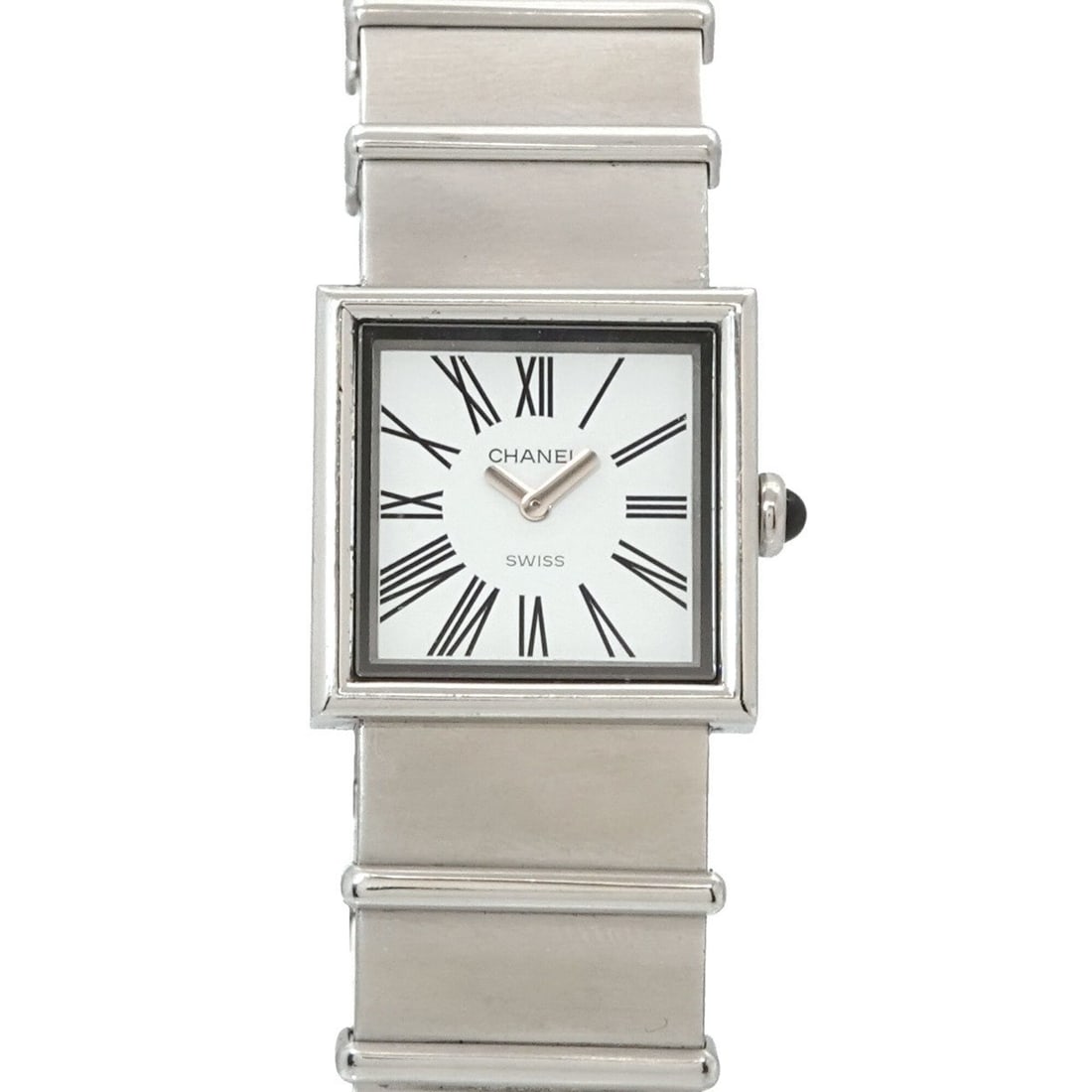Chanel Mademoiselle H0827 Women's Watch White Quartz: --- Catalog ---Category: SizeWrist Size: 17cm / 6.69''Case Diameter: 22mm / 0.87''Category: DesignType: WristwatchGender: WomenColor (Dial): BlackMaterial (Band): Stainless steelMaterial (Case): Stain