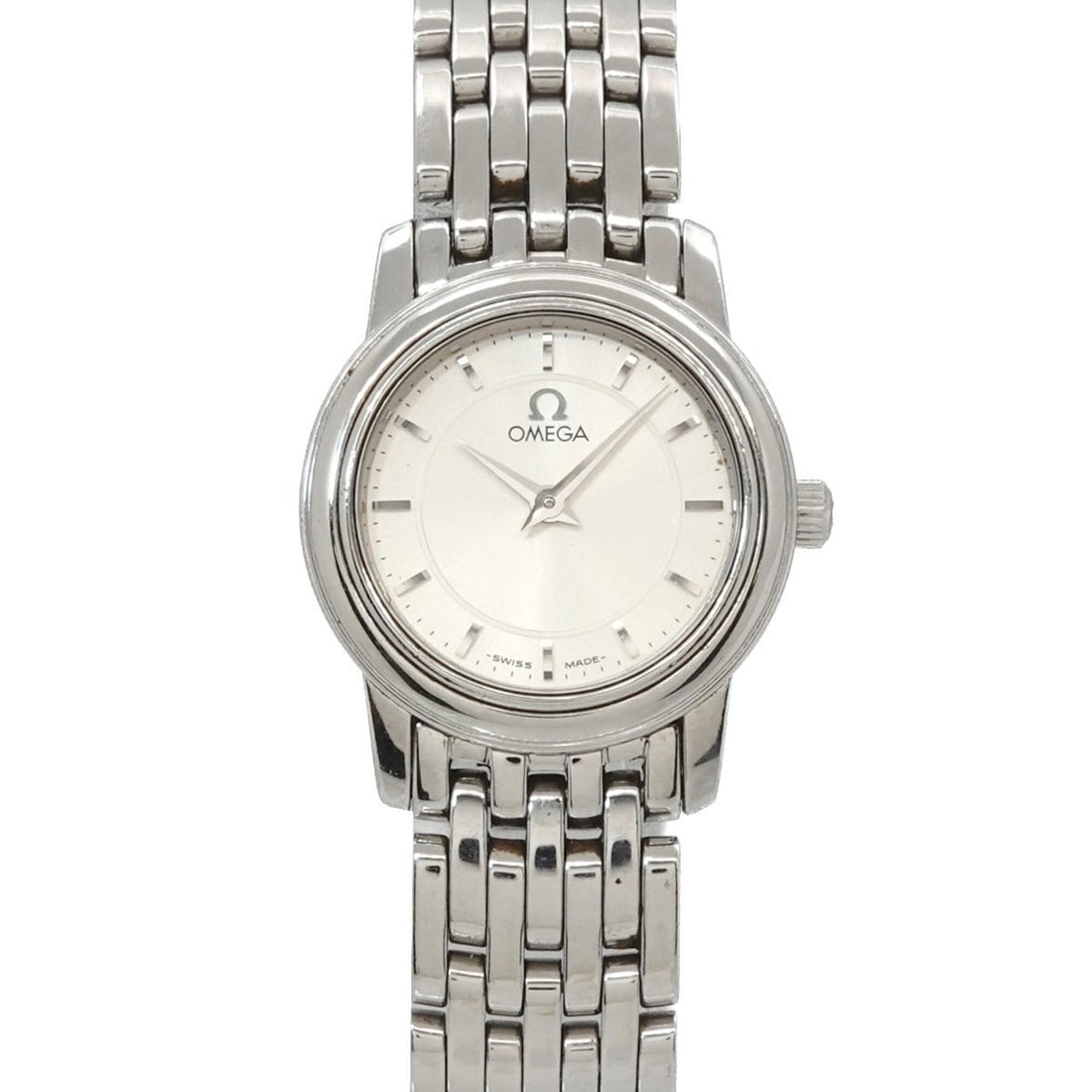 Omega De Ville Prestige 4570 31 Ladies' Watch, Silver, Quartz.: --- Catalog ---Category: SizeWrist Size: 15cm / 5.9''Case Diameter: 22mm / 0.87''Category: DesignType: WristwatchGender: WomenColor (Dial): SilverMaterial (Band): Stainless steelMaterial (Case): Stain