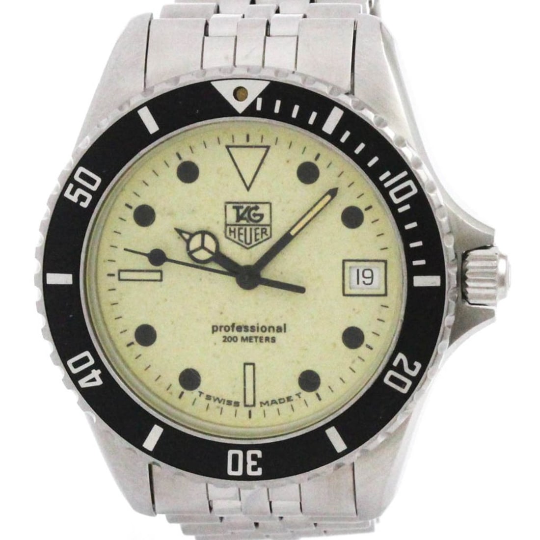 TAG HEUER Professional 1000 Steel Quartz Mens Watch 980.113 Vintage: --- Catalog ---Category: SizeCase Diameter: 37mm / 1.46''Category: DesignType: WristwatchStyle: SportGender: MenColor (Dial): YellowMaterial (Band): Stainless steelMaterial (Case): Stainless steelCate