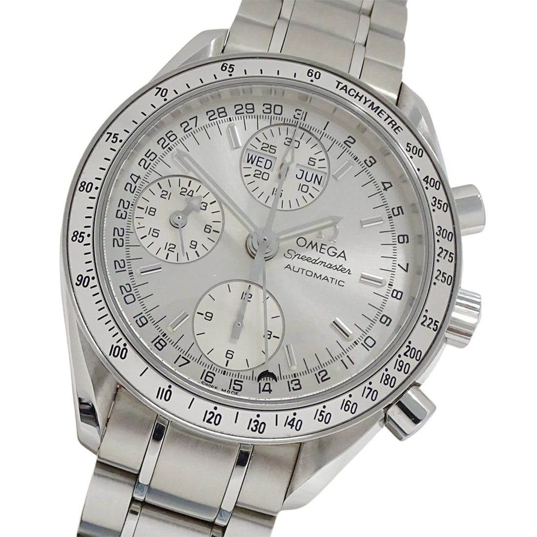Omega Speedmaster 3523.30 Men's Watch, Brand Name, Triple Calendar, Automatic Winding, Stainless: --- Catalog ---Category: SizeWrist Size: 20.5cm / 8.07''Case Diameter: 38mm / 1.5''Category: DesignType: WristwatchGender: MenColor (Dial): SilverMaterial (Band): Stainless steelMaterial (Case): Stain