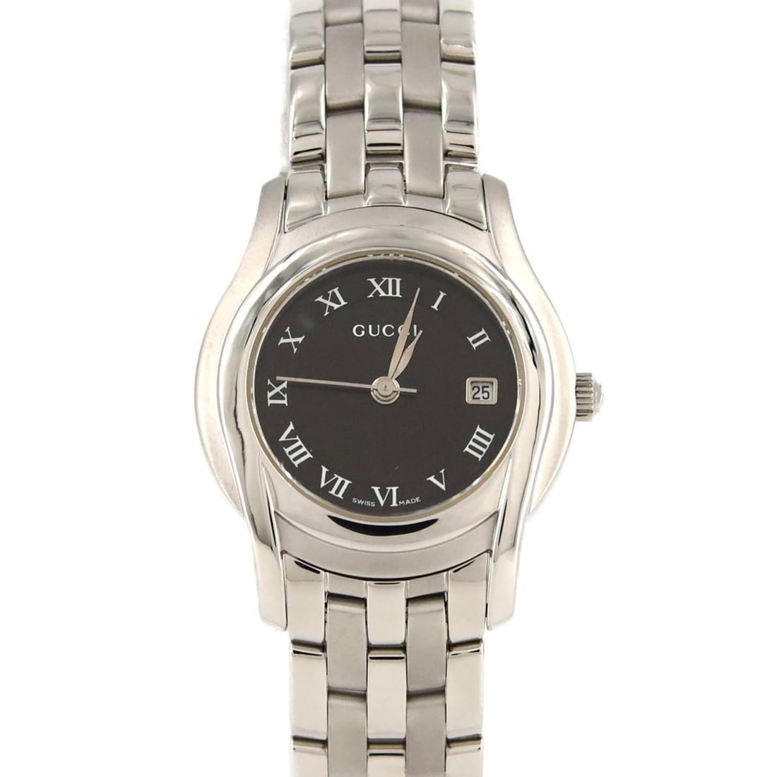 Gucci G-Class 5500L Stainless Steel Quartz Watch: --- Catalog ---Category: SizeWrist Size: 16cm / 6.29''Case Diameter: 27mm / 1.06''Category: DesignType: WristwatchGender: WomenColor (Dial): BlackMaterial (Band): Stainless steelMaterial (Case): Stain