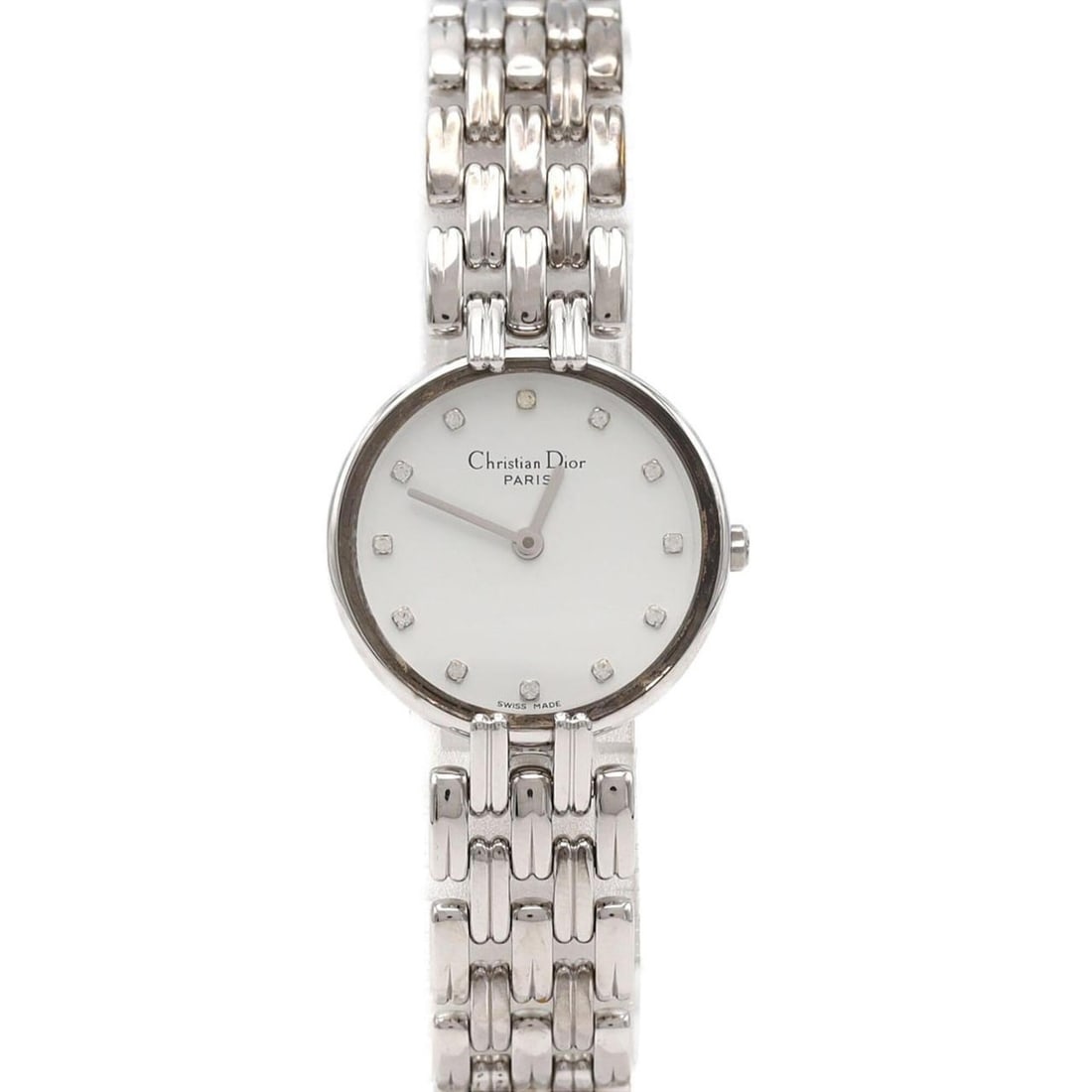 Christian Dior Baghira D44-120 SS Quartz Watch: --- Catalog ---Category: SizeWrist Size: 16.5cm / 6.49''Case Diameter: 24mm / 0.94''Category: DesignType: WristwatchGender: WomenColor (Dial): WhiteMaterial (Band): Stainless steelMaterial (Case): Sta