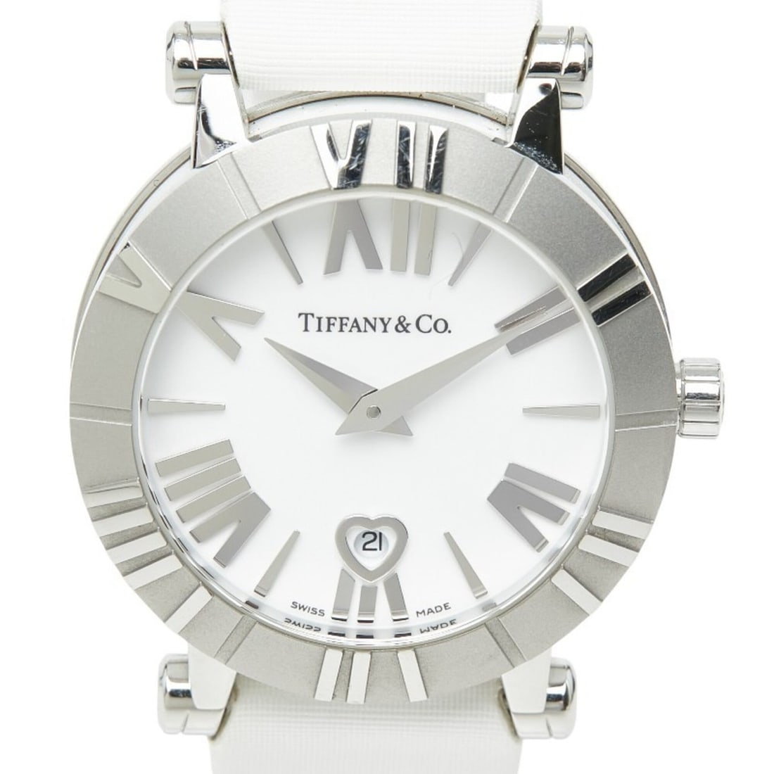 Tiffany & Co. Atlas Heart Watch Z1301.11.11A20A71A Quartz White Dial Stainless Steel Leather Nylon: --- Catalog ---Category: SizeWrist Size: 16.5cm / 6.49''Case Diameter: 30mm / 1.18''Category: DesignType: WristwatchGender: WomenColor (Dial): WhiteMaterial (Band): Leather, Nylon, Stainless steelMate